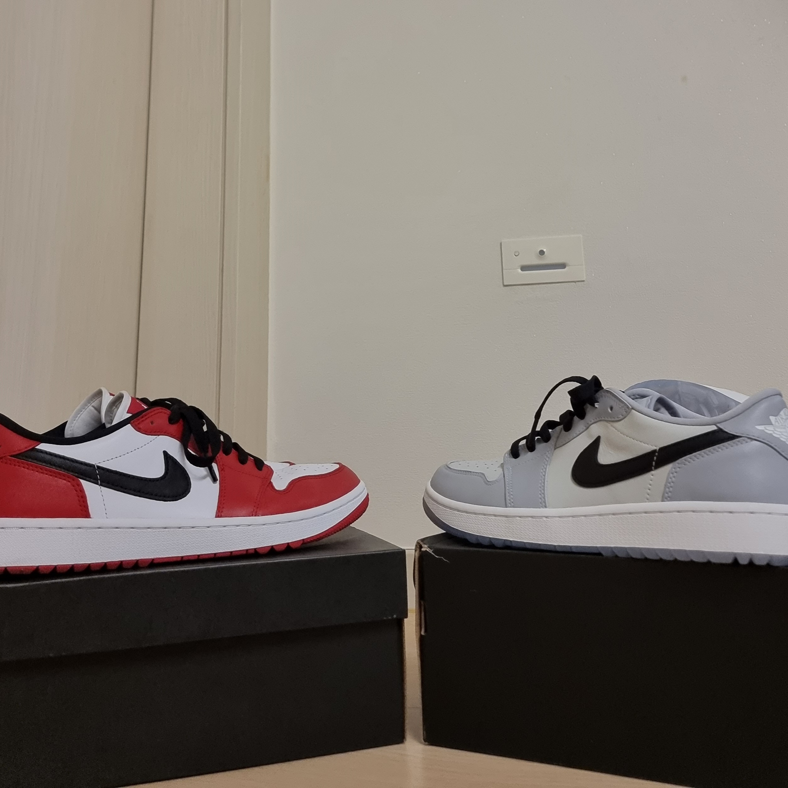 Jordan 1 Low Golf Chicago, Jordan 1 Low Golf Wolf Grey 착용 스타일