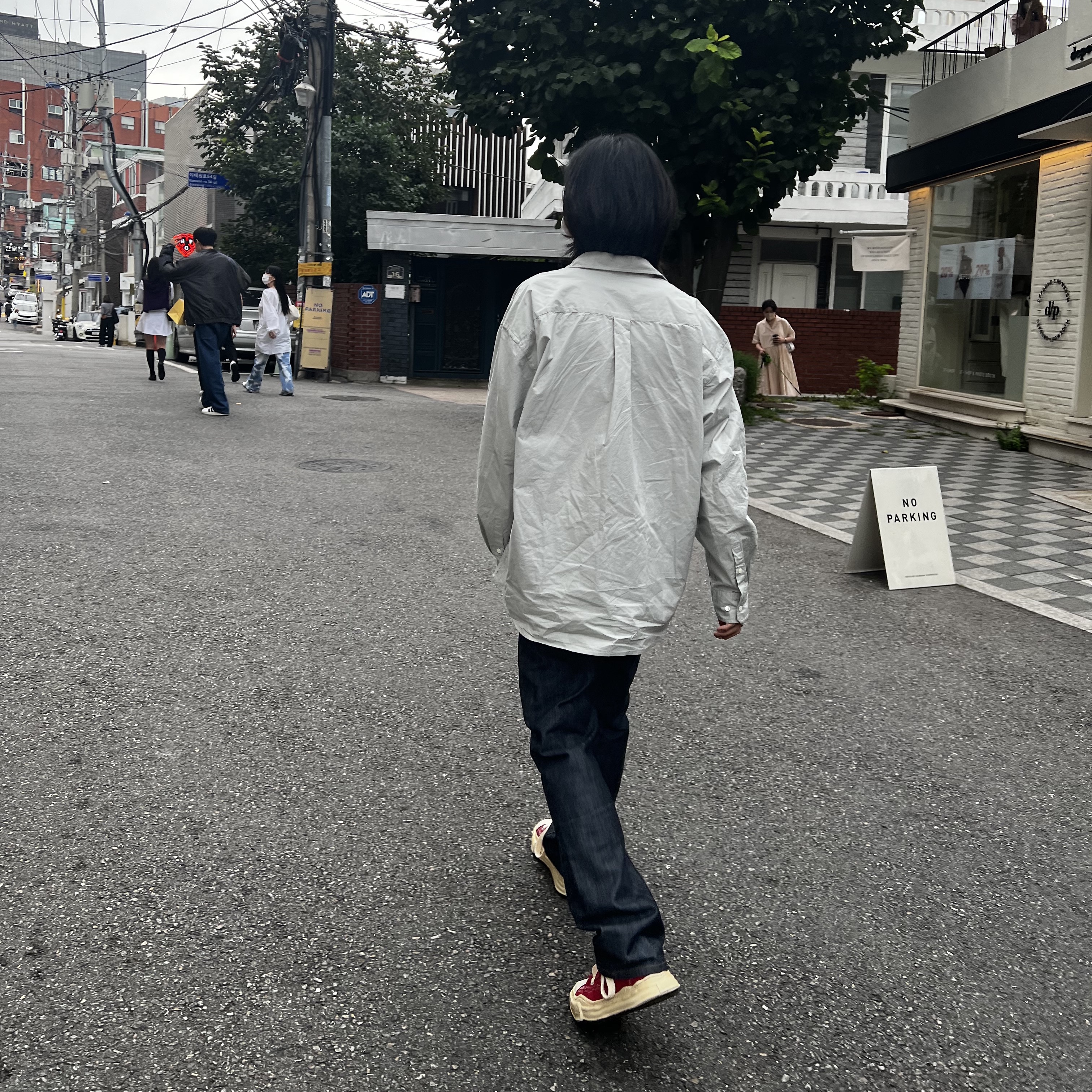 Maison Mihara Yasuhiro Peterson OG Sole OD Canvas Low-top Sneakers Red 착용 스타일 - 2