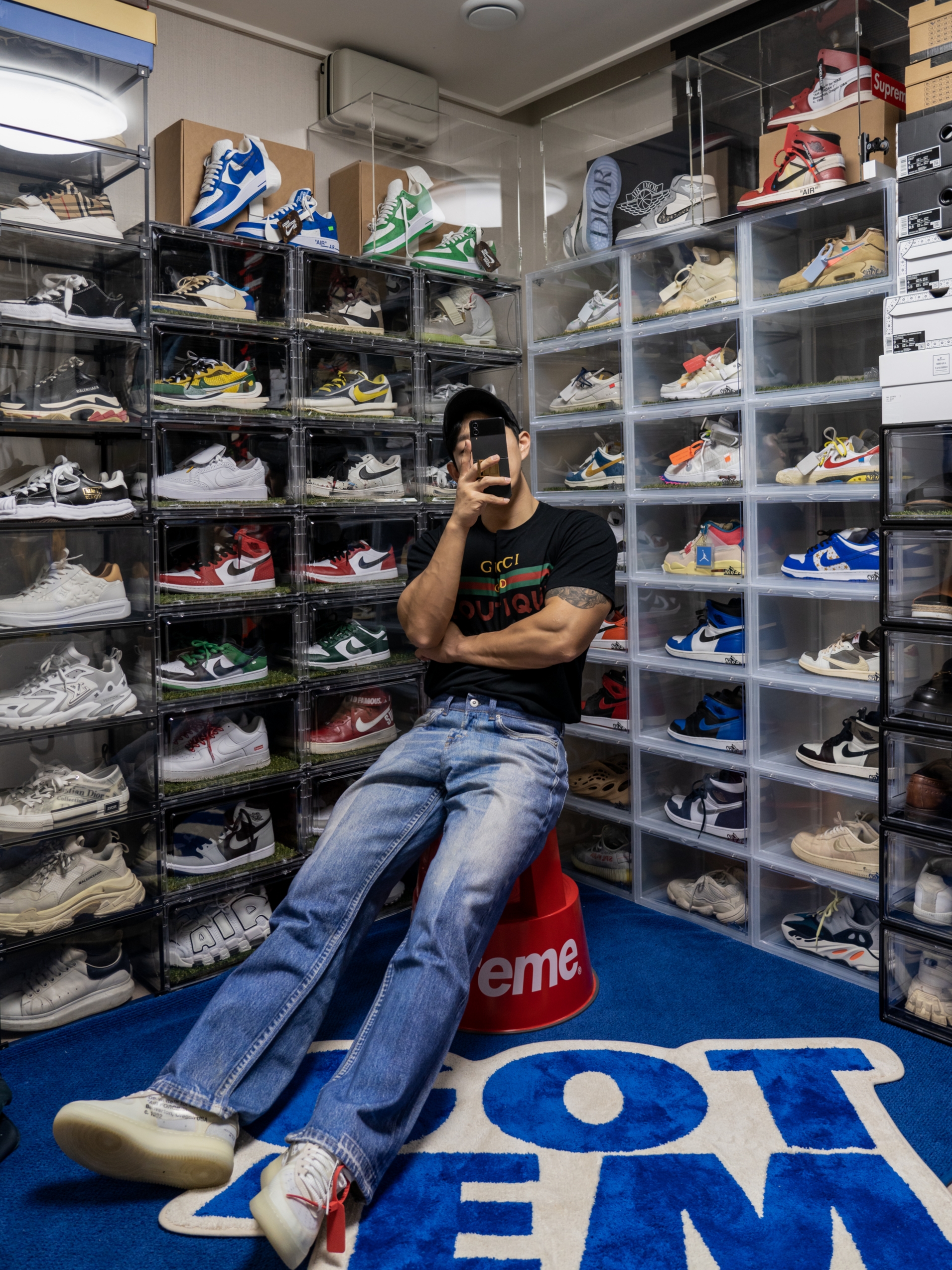 Our Legacy Third Cut Digital Dual Denim, Nike x Off-White Air Force 1 Low The Ten 착용 스타일