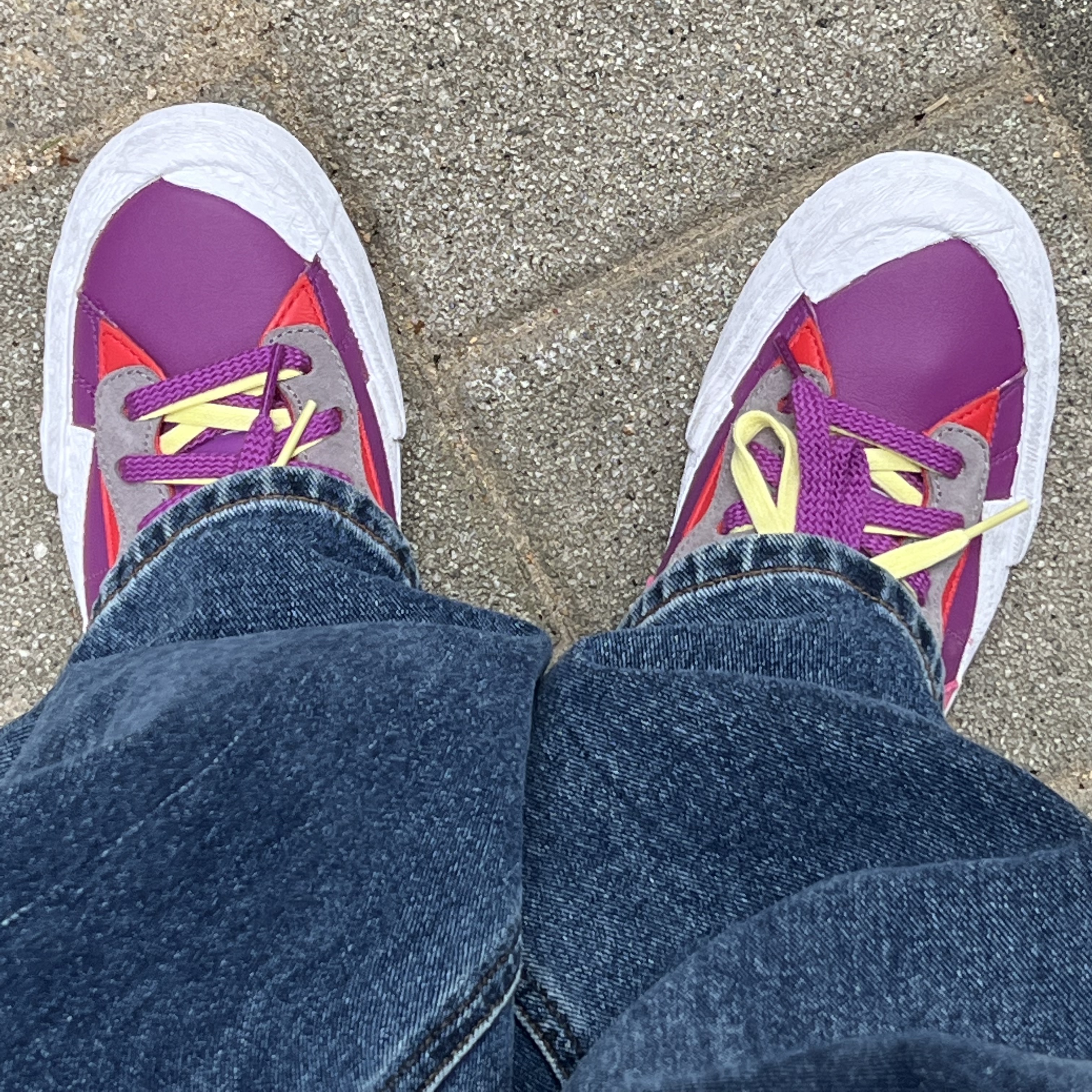 Nike x Sacai x Kaws Blazer Low Purple Dusk 착용 스타일