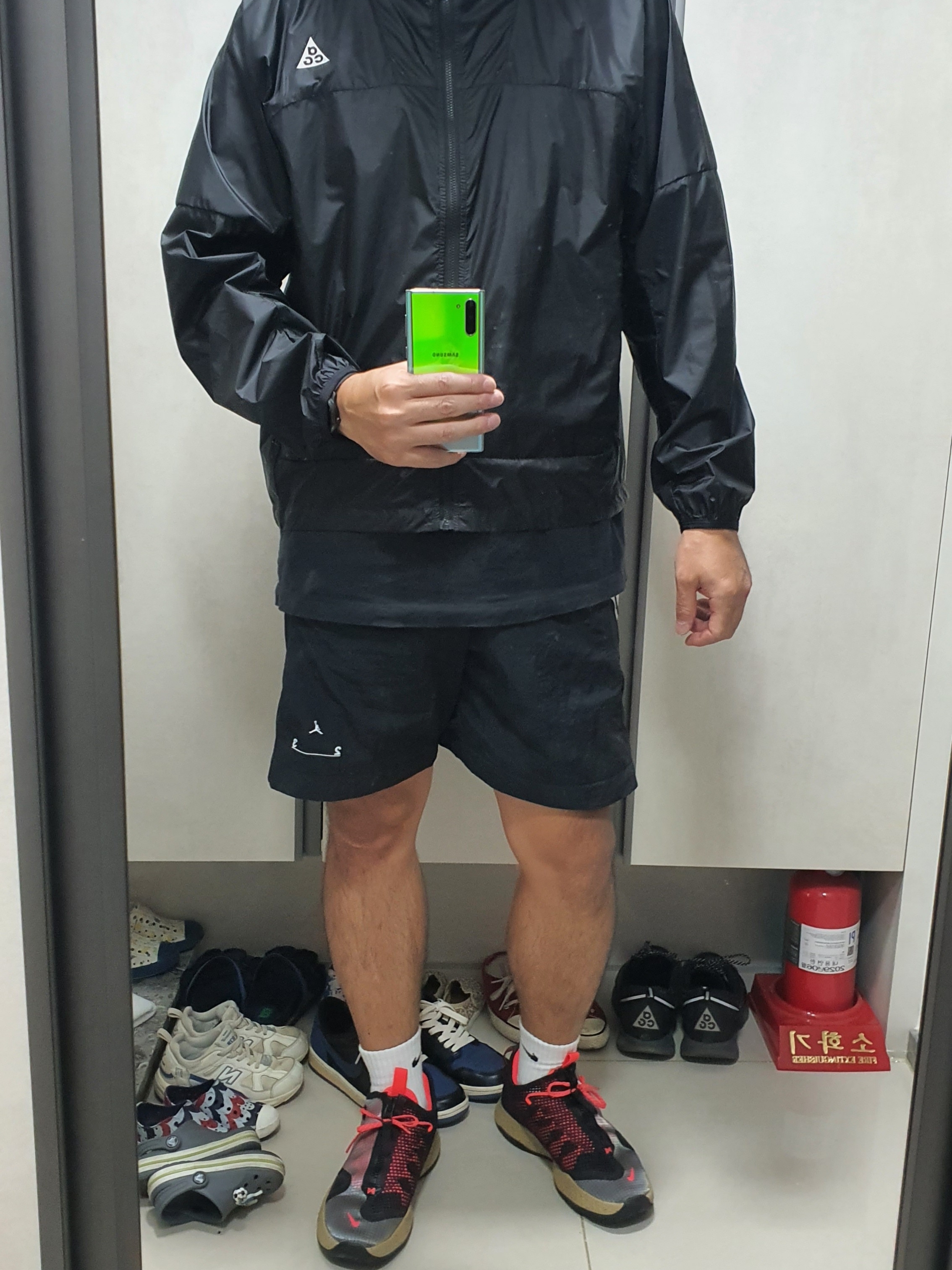 Nike ACG Cinder Cone Windproof Jacket Black - Asia, Nike PG 4 PCG 착용 스타일