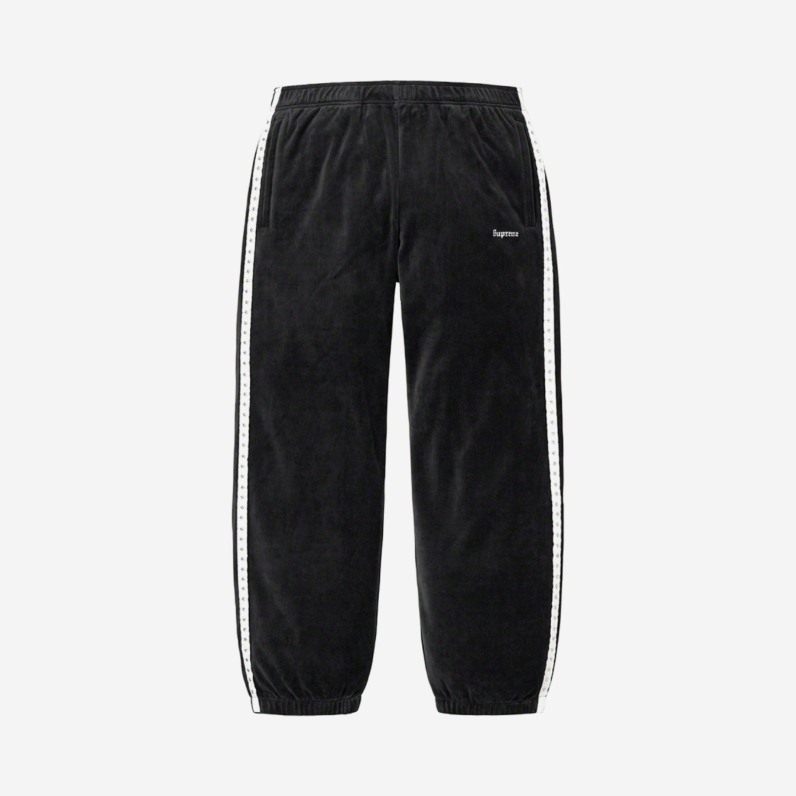 Supreme Studded Velour Track Pants Black - 22FW 상세 이미지 1