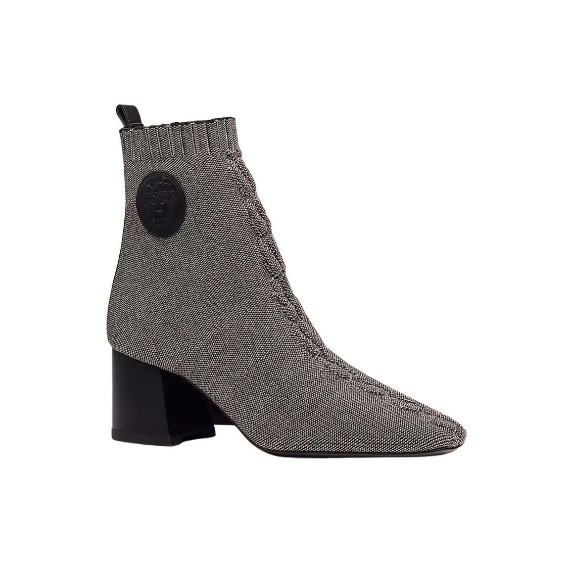 (W) 에르메스 볼베르 60 앵클 부츠 H 니트 & 노치올라 누아((W) Hermes Volver 60 Ankle Boot H Knit & Nocciola Noir) - 1
