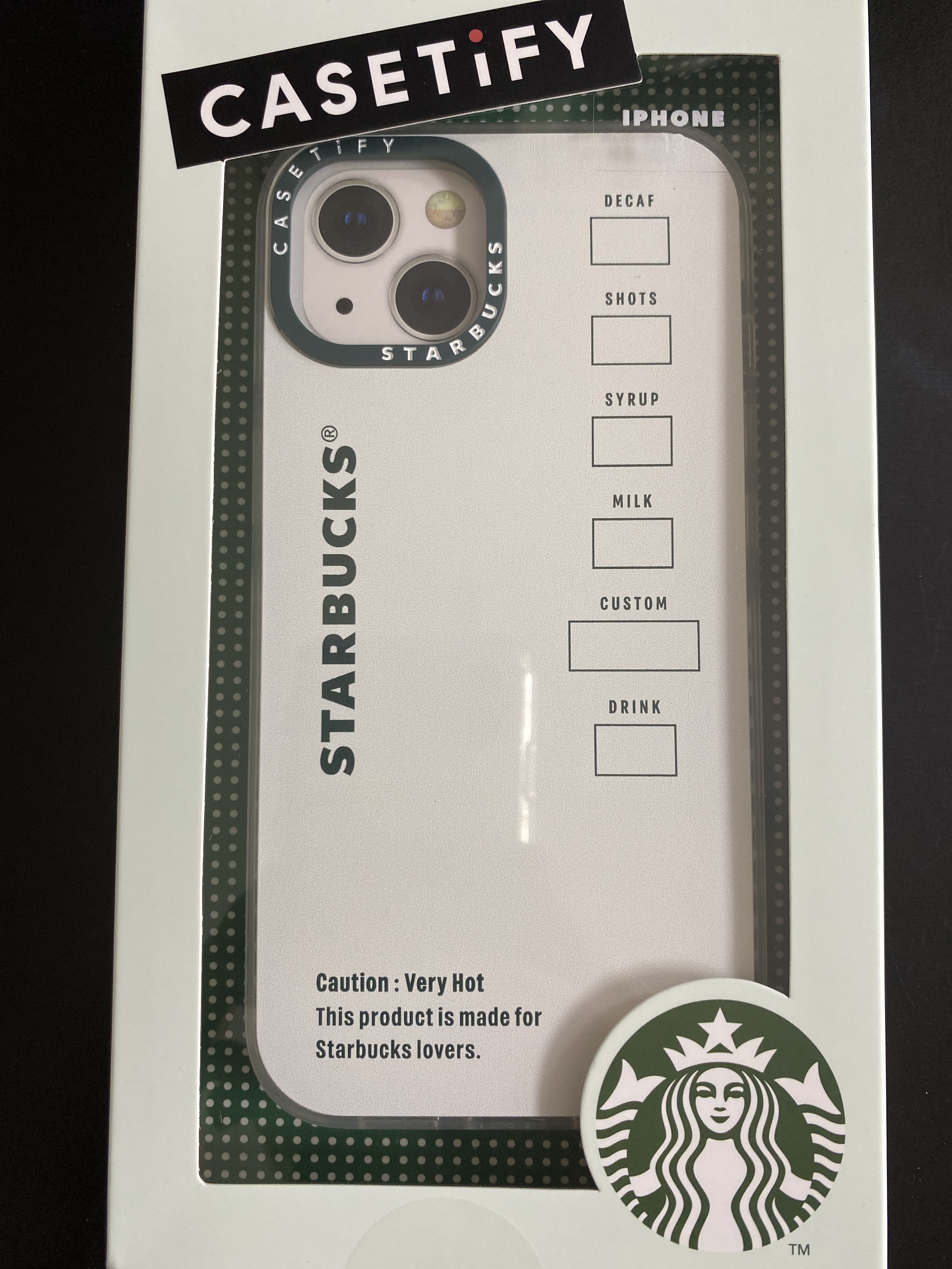 Casetify x Starbucks Custom Box Impact iPhone Case White 착용 스타일