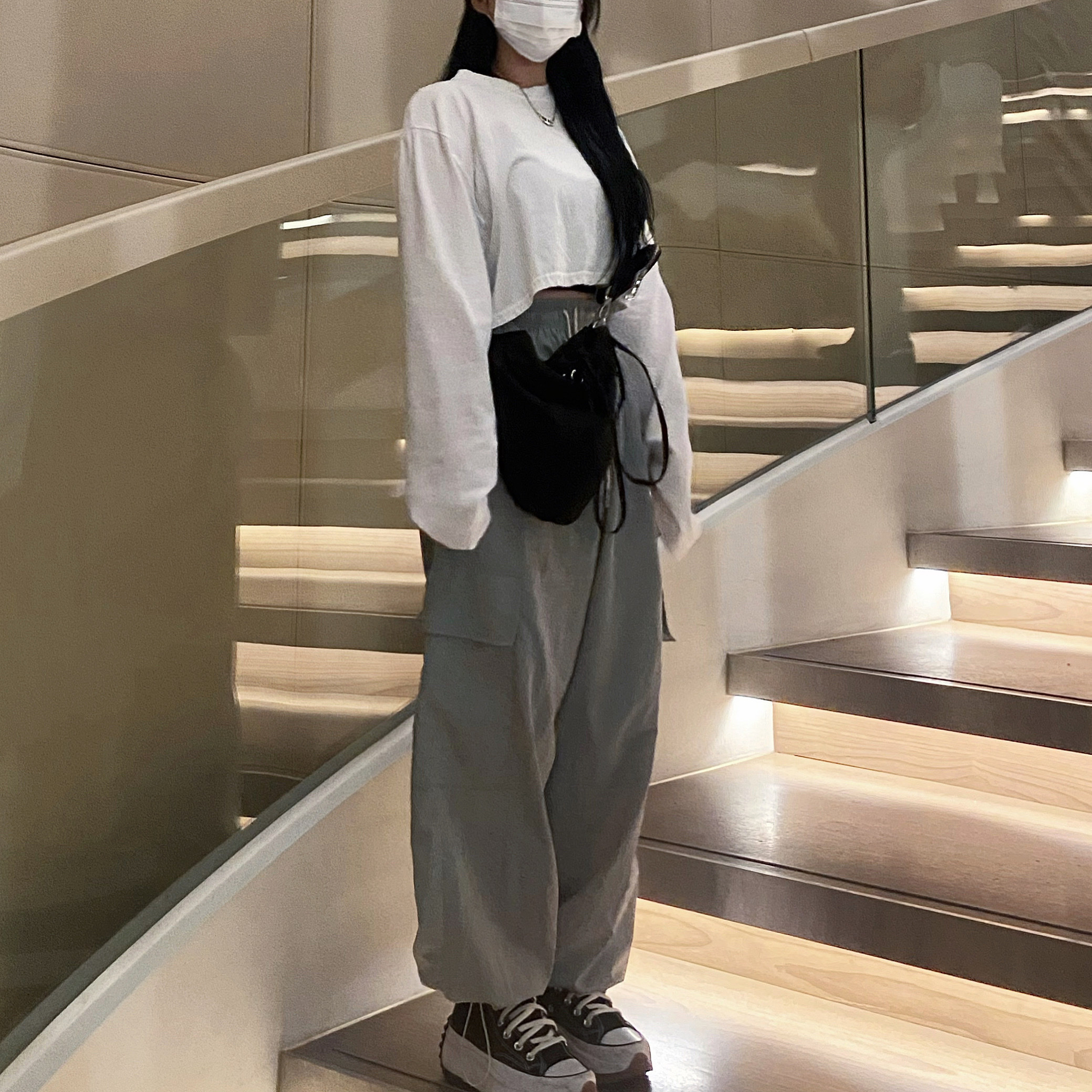 Converse Run Star Hike Hi Black White Gum 착용 스타일