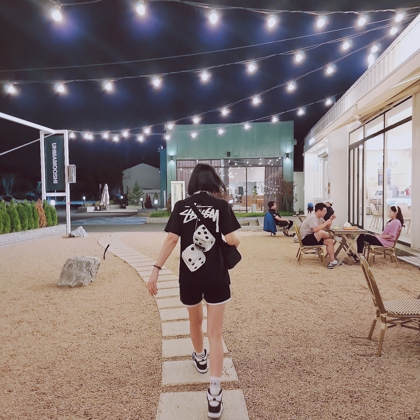 (GS) Nike Dunk High Black and White, Off-White x Amore Pacific Protection Box (Without Cosmetics) 착용 스타일 - 4