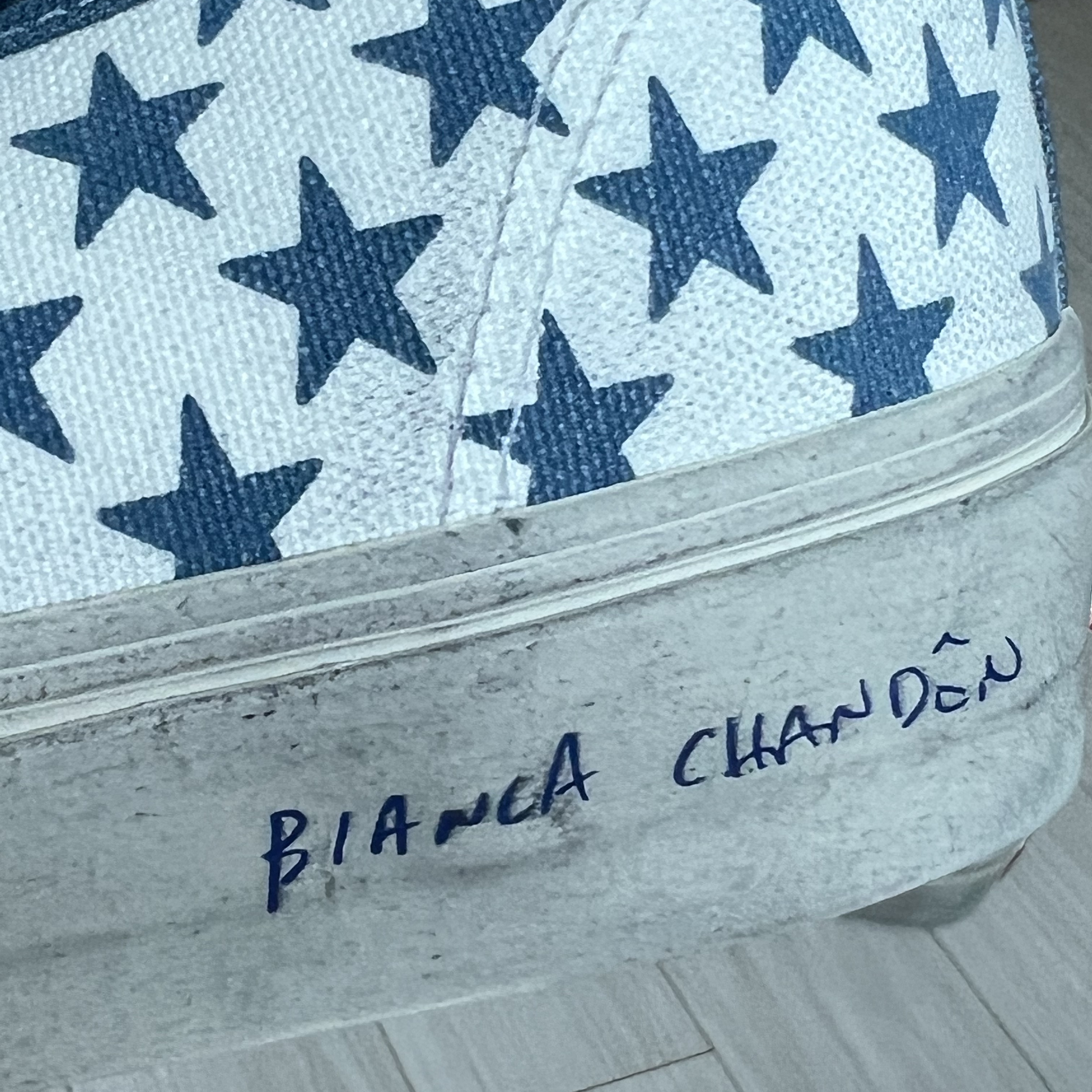 Vans Vault x Bianca Chandon Authentic LX Stressed Navy White 착용 스타일 - 5