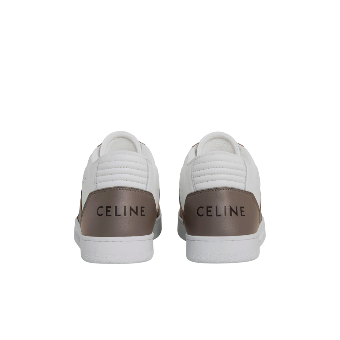(W) 셀린느 CT-02 카프스킨 스크래치 트레이너 미드 스니커즈 옵틱 화이트 다크 그레이((W) Celine CT-02 Trainer Mid Sneaker with Scratch in Calfskin Optic White Dark Grey) - 2