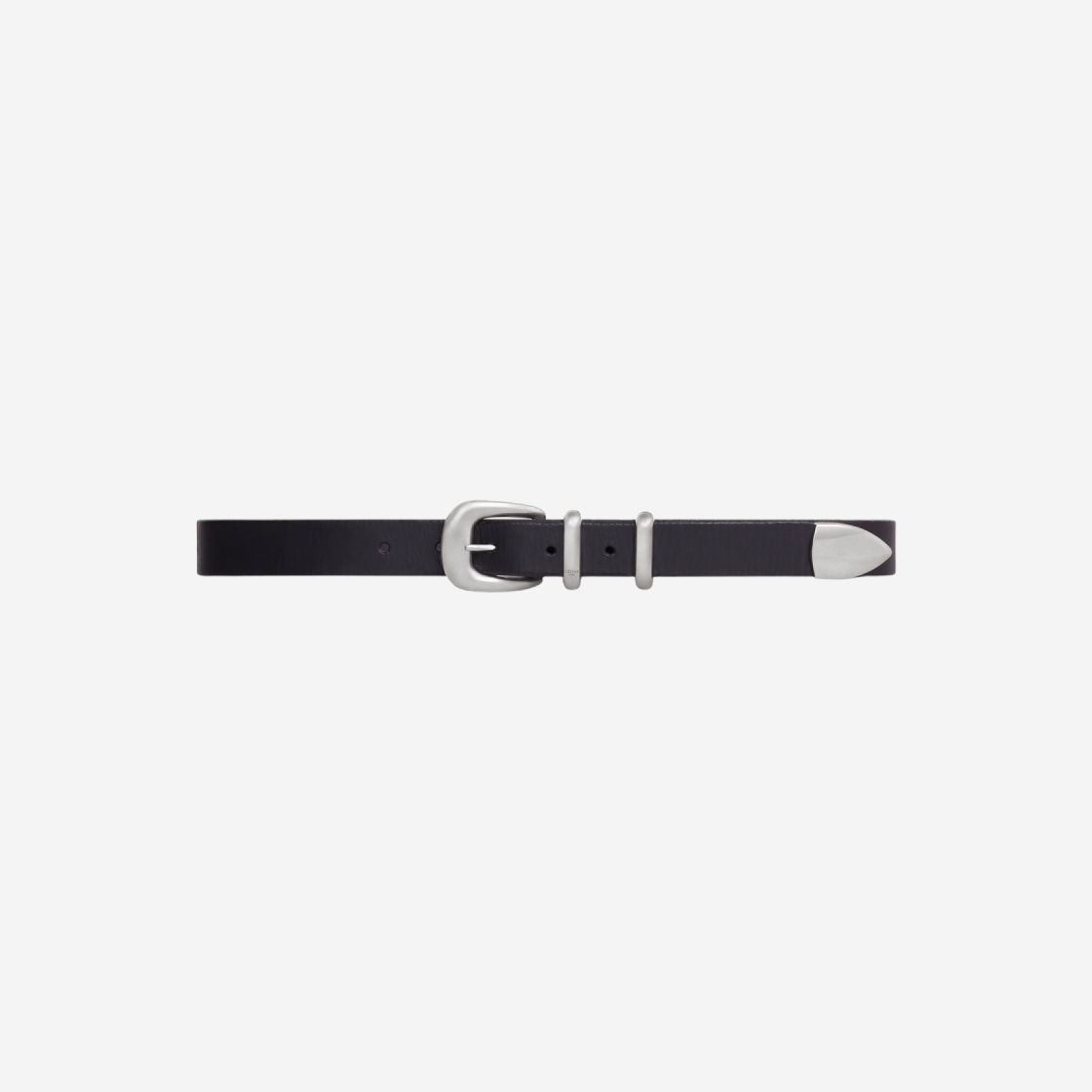 CELINE 25S SMALL 25MM WESTERN BELT IN BLACK CALFSKIN 566639