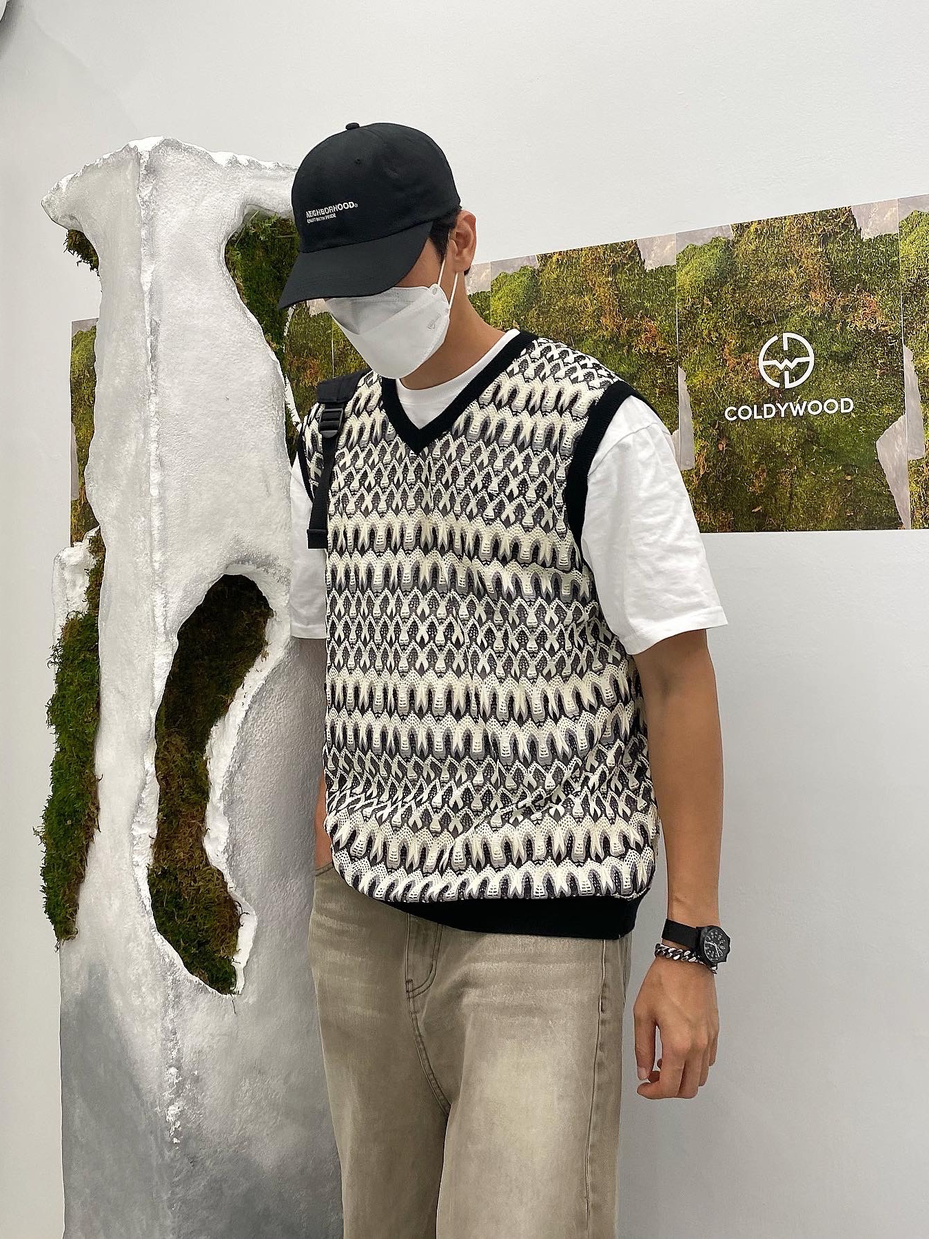 Nike x Peaceminusone Kwondo1 White 착용 스타일 - 4