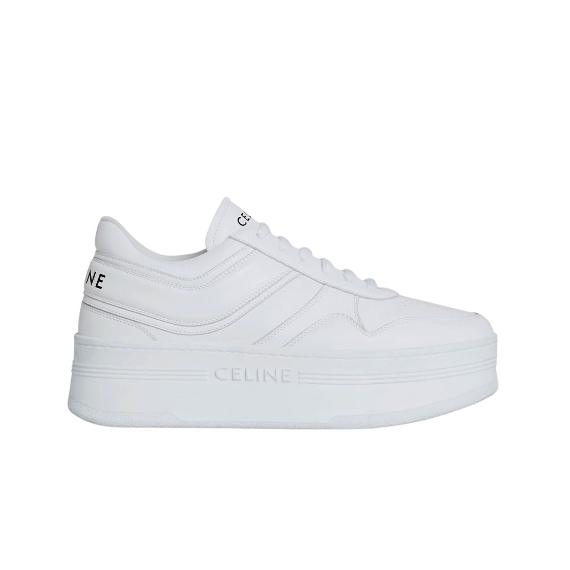 (W) 셀린느 웨지 아웃솔 블록 스니커즈 옵틱 화이트((W) Celine Wedge Outsole Block Sneakers Optic White)