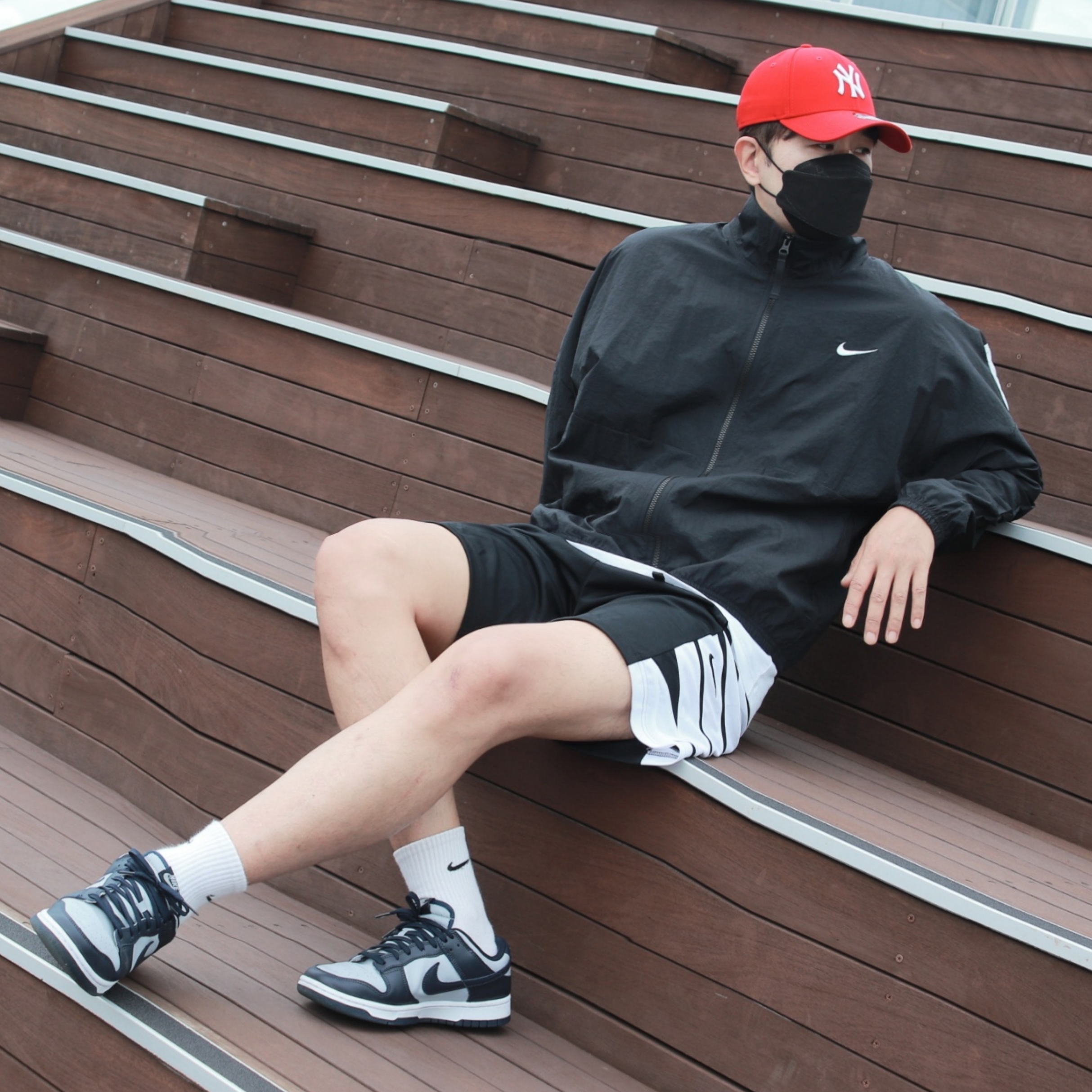 Nike Starting Five Jacket Black - Asia, Nike Dunk Low Retro Championship Grey 착용 스타일 - 4