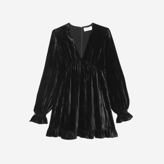 (W) 생로랑 매트 벨벳 숏 드레스 블랙