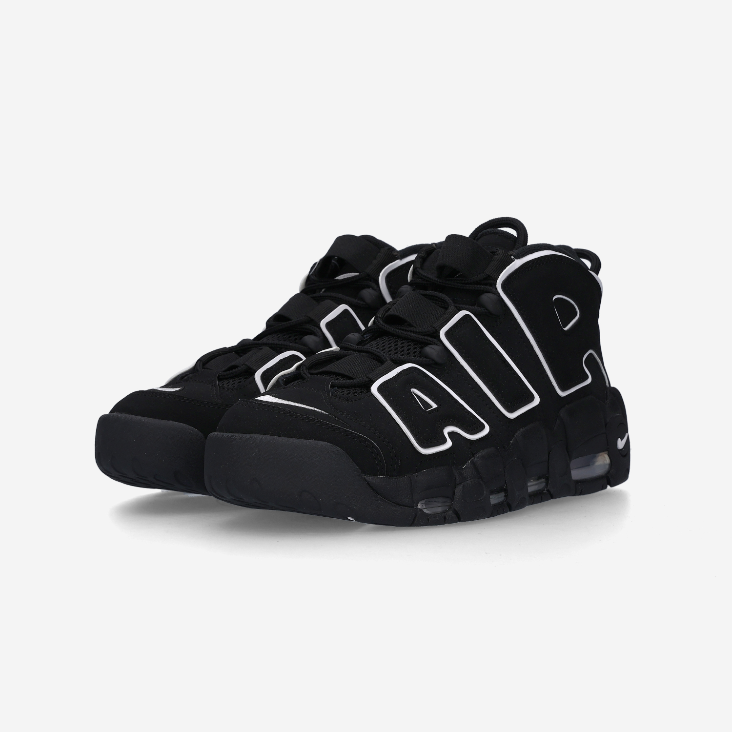 nike air more uptempo black white