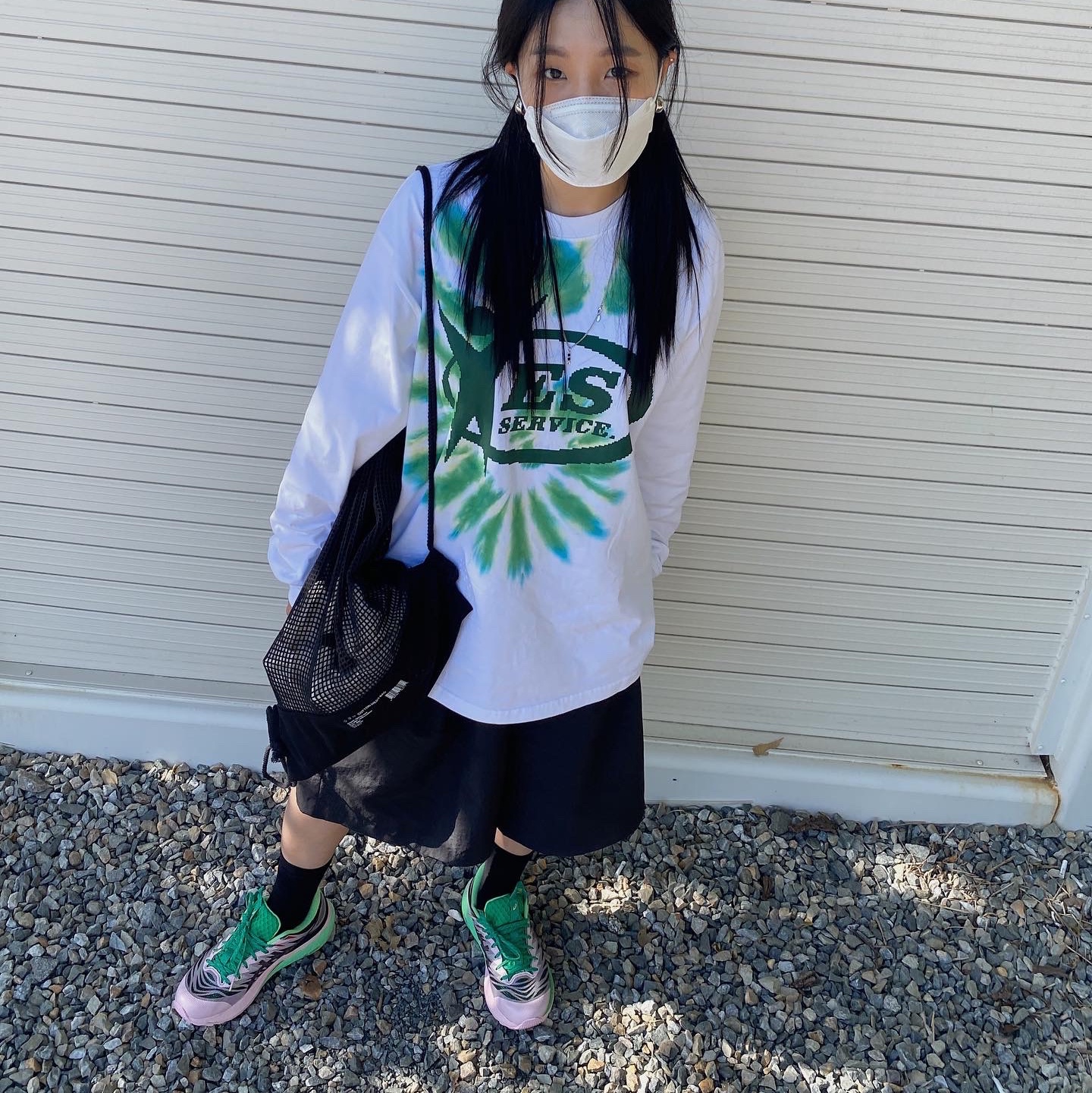 (W) Asics FN3-S Gel-Kayano 28 Sweet Dreams Green Eyes 착용 스타일 - 2