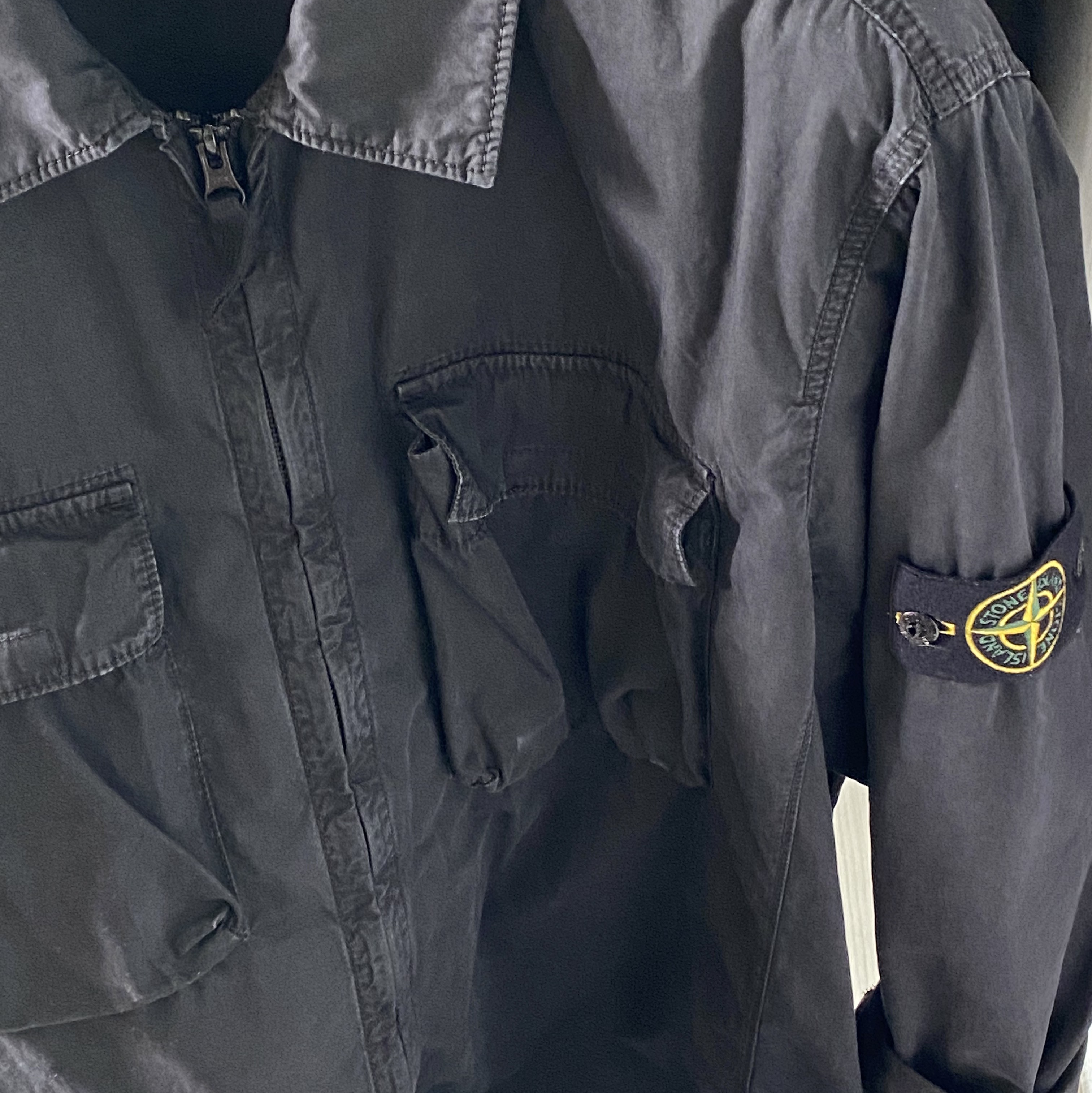 Stone Island 114WN T.CO+OLD Overshirt Black - 22SS 착용 스타일