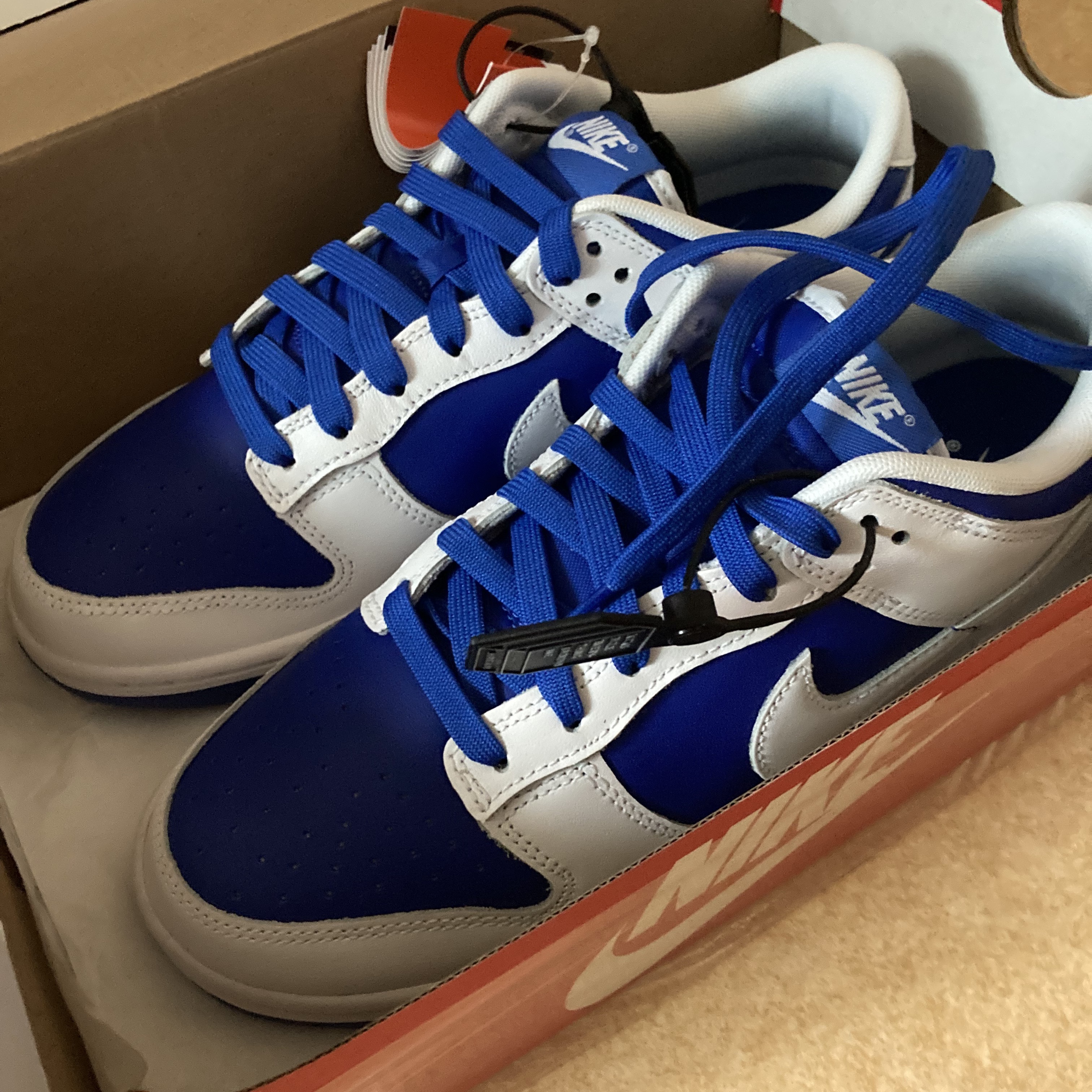Nike Dunk Low Retro Racer Blue and White 착용 스타일 - 1