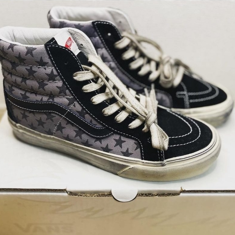 Vans Vault x Bianca Chandon Sk8-Hi Reissue LX Stressed Black Gray 착용 스타일