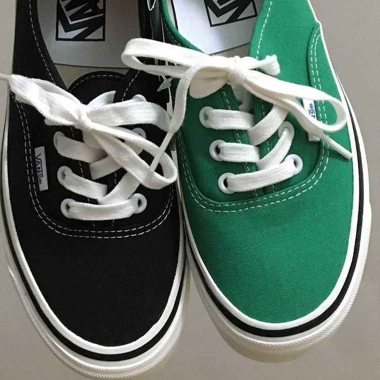 Vans Authentic 44 DX Anaheim Factory Emerald Green, Vans Authentic 44 DX Anaheim Factory Black 착용 스타일