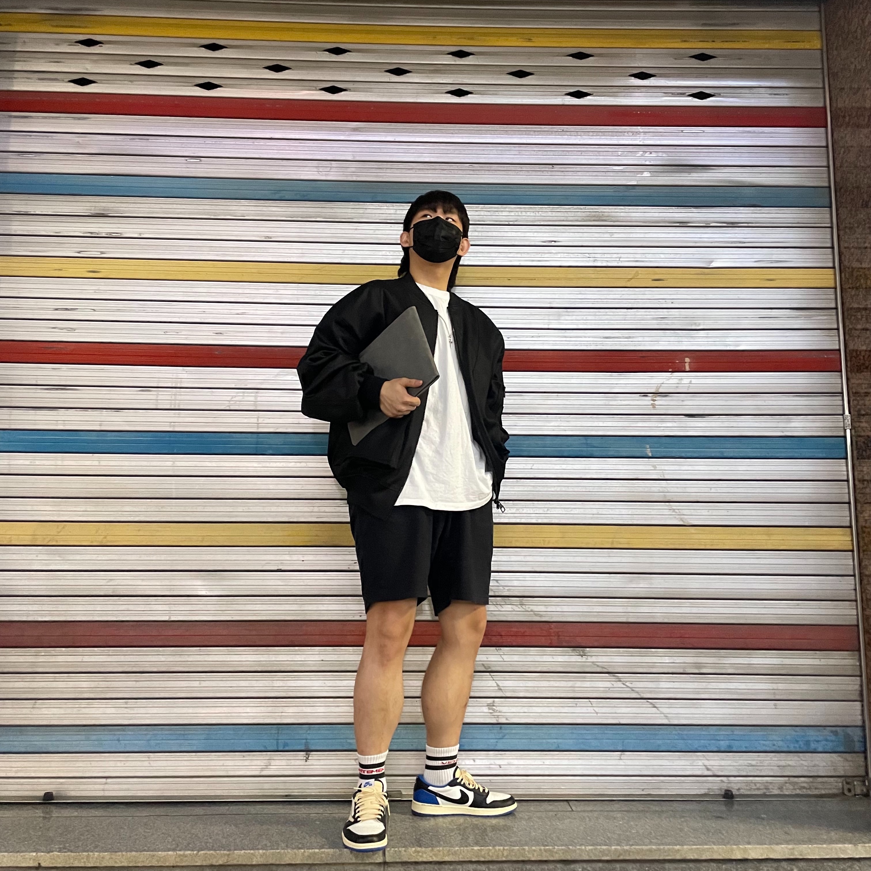 Jordan 1 x Travis Scott x Fragment Retro Low OG SP Military Blue 착용 스타일