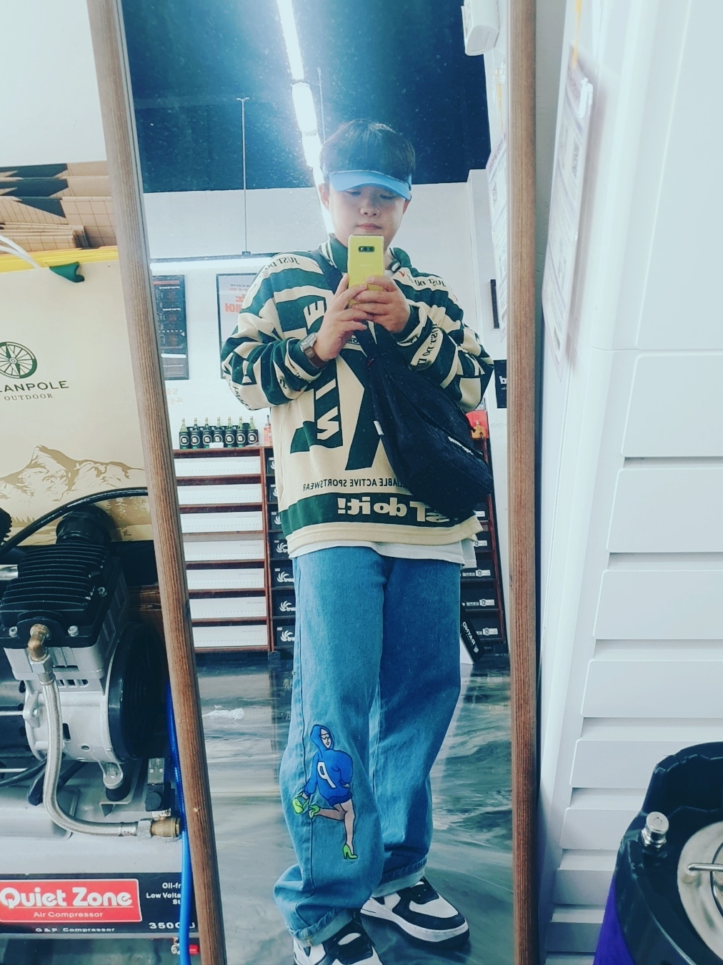 Nike x Cactus Plant Flea Market Long Sleeve Polo Natural - Asia, Supreme Small Messenger Bag Black - 22SS 착용 스타일