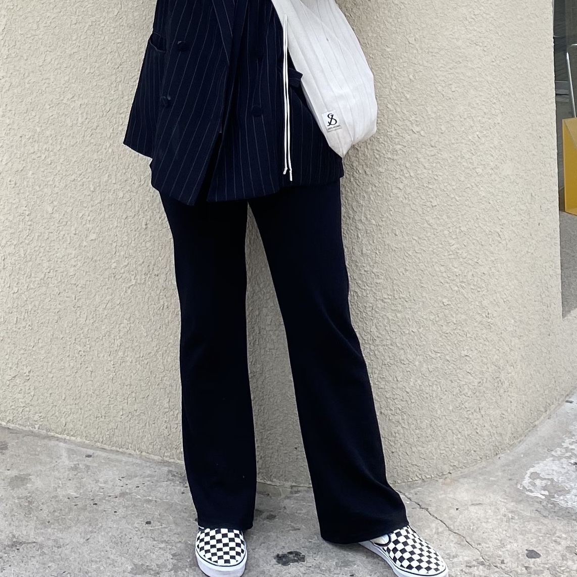 Vans Slip-On Checkerboard 착용 스타일