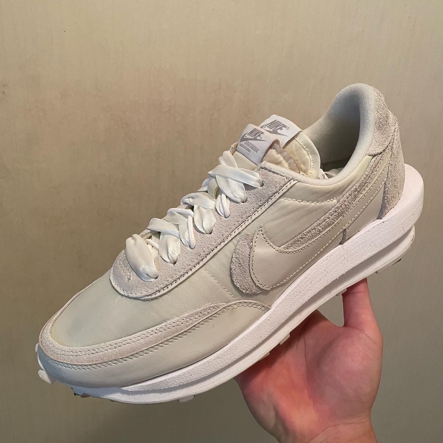 Nike x Sacai LDWaffle White Nylon 착용 스타일 - 1