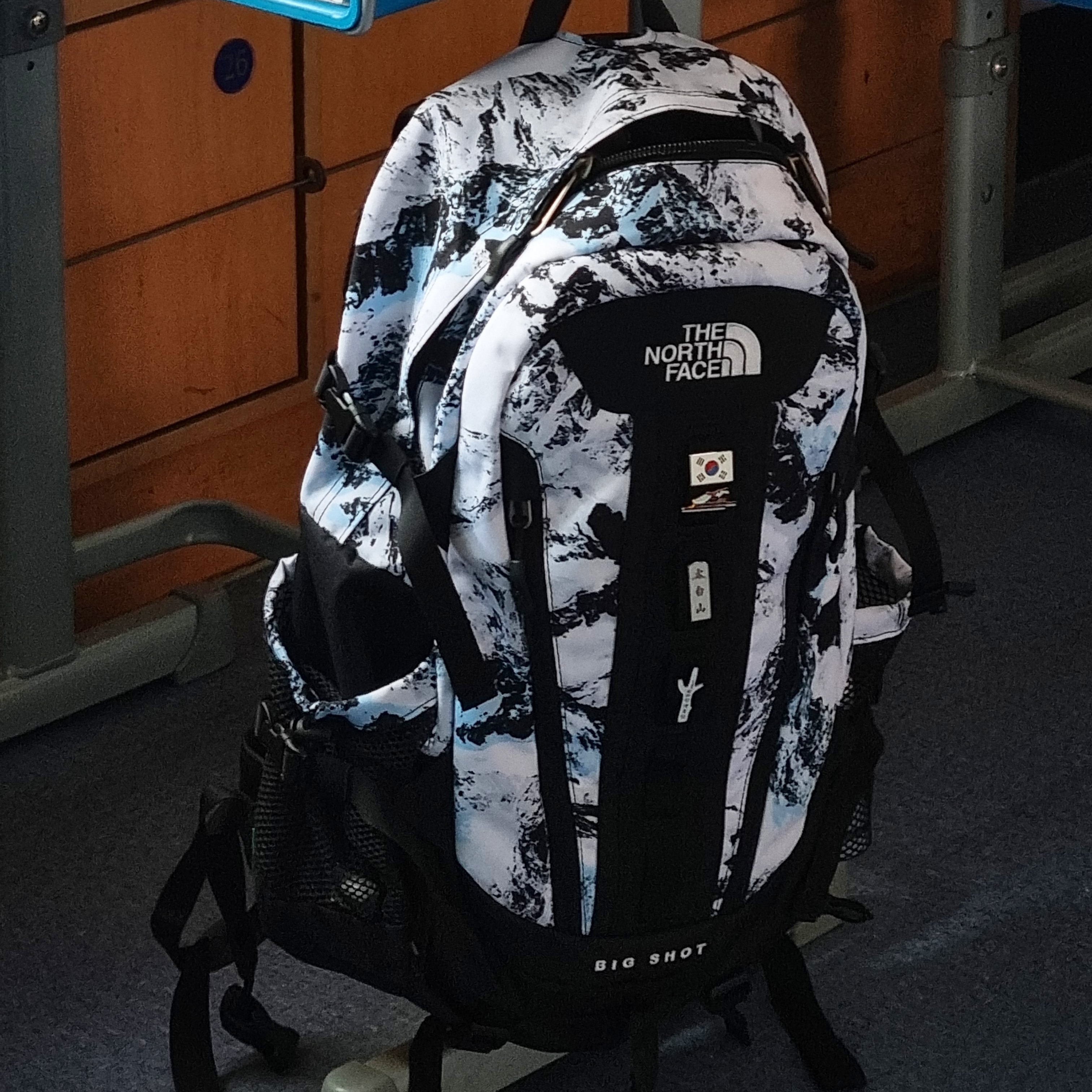 The North Face Big Shot White 착용 스타일