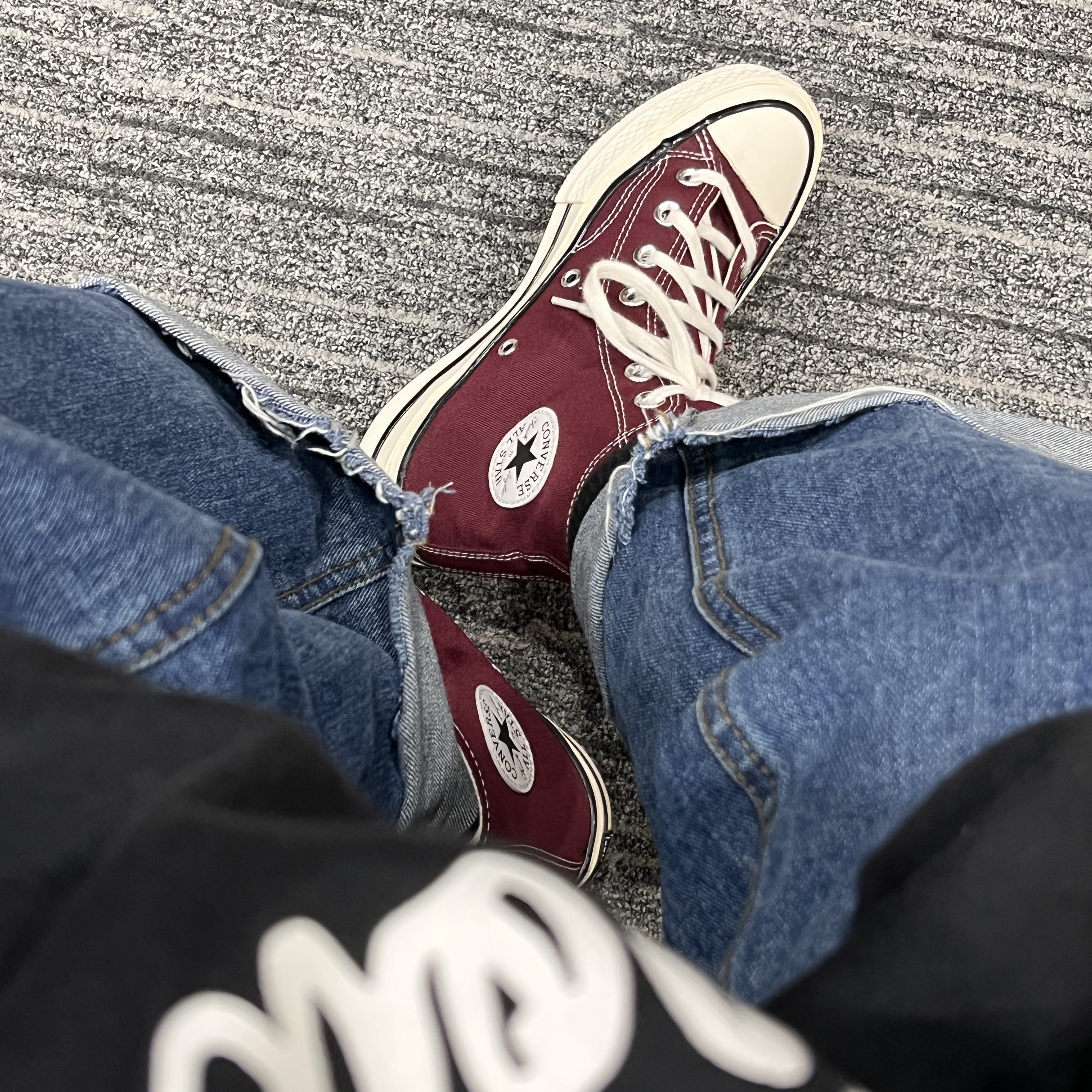 Converse Chuck 70 High Vintage Canvas Deep Bordeaux 착용 스타일