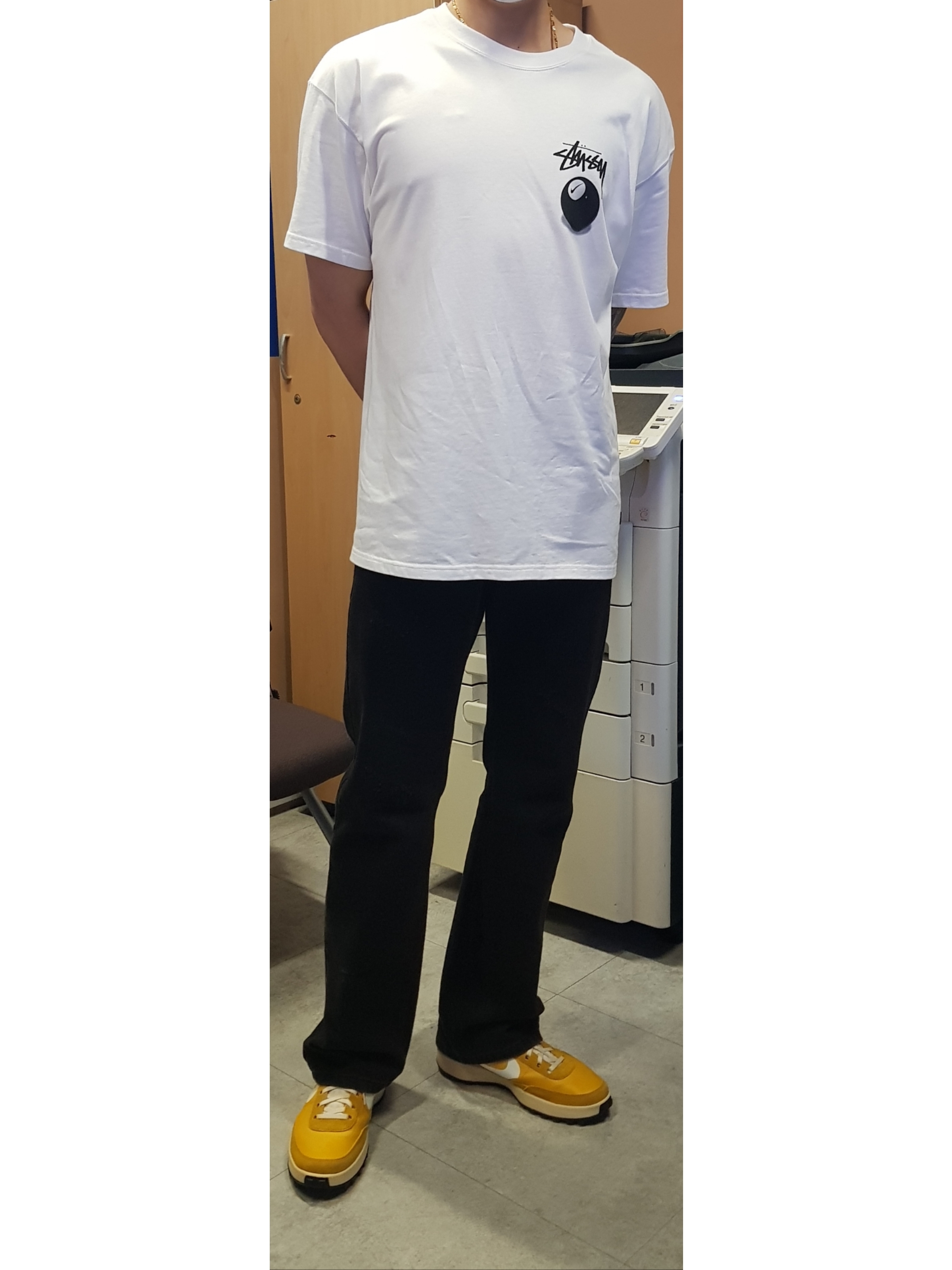 Nike x Tom Sachs General Purpose Shoe Archive, Nike x Stussy NRG FL SS 8 Ball T-Shirt White (DO9322-100) 착용 스타일
