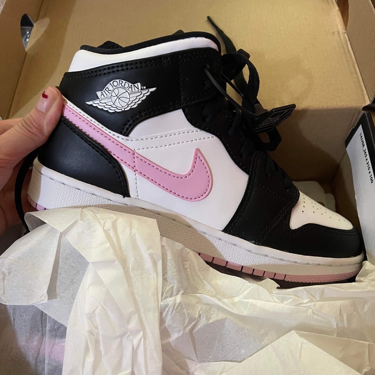 (GS) Jordan 1 Mid Light Arctic Pink 착용 스타일