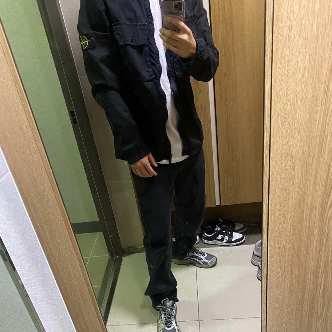 Stone Island 113WN T.CO+OLD Overshirt Black - 21FW, Asics UB1-S Gel-Kayano 14 Piedmont Grey 착용 스타일