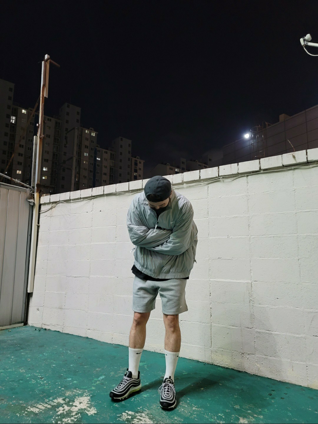 Nike M NRG Track Jacket Grey, Nike Air Max 97 OG Black Volt Asia 착용 스타일 - 2