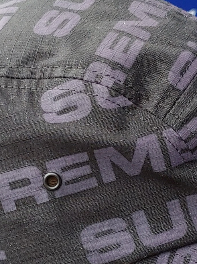 Supreme Reactive Print Camp Cap Black - 20FW 착용 스타일 - 2