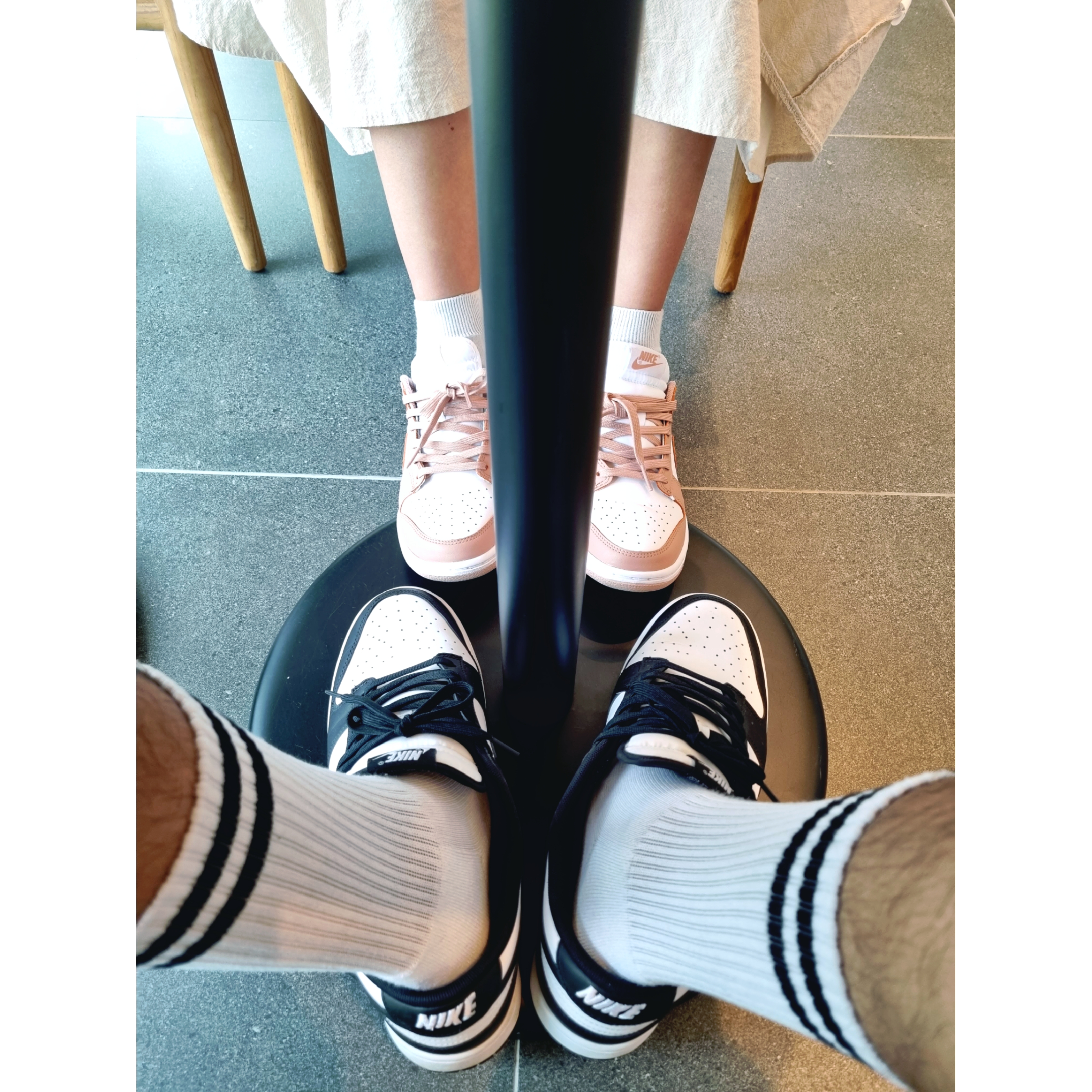 Nike Dunk Low Retro Black, (W) Nike Dunk Low Rose Whisper 착용 스타일