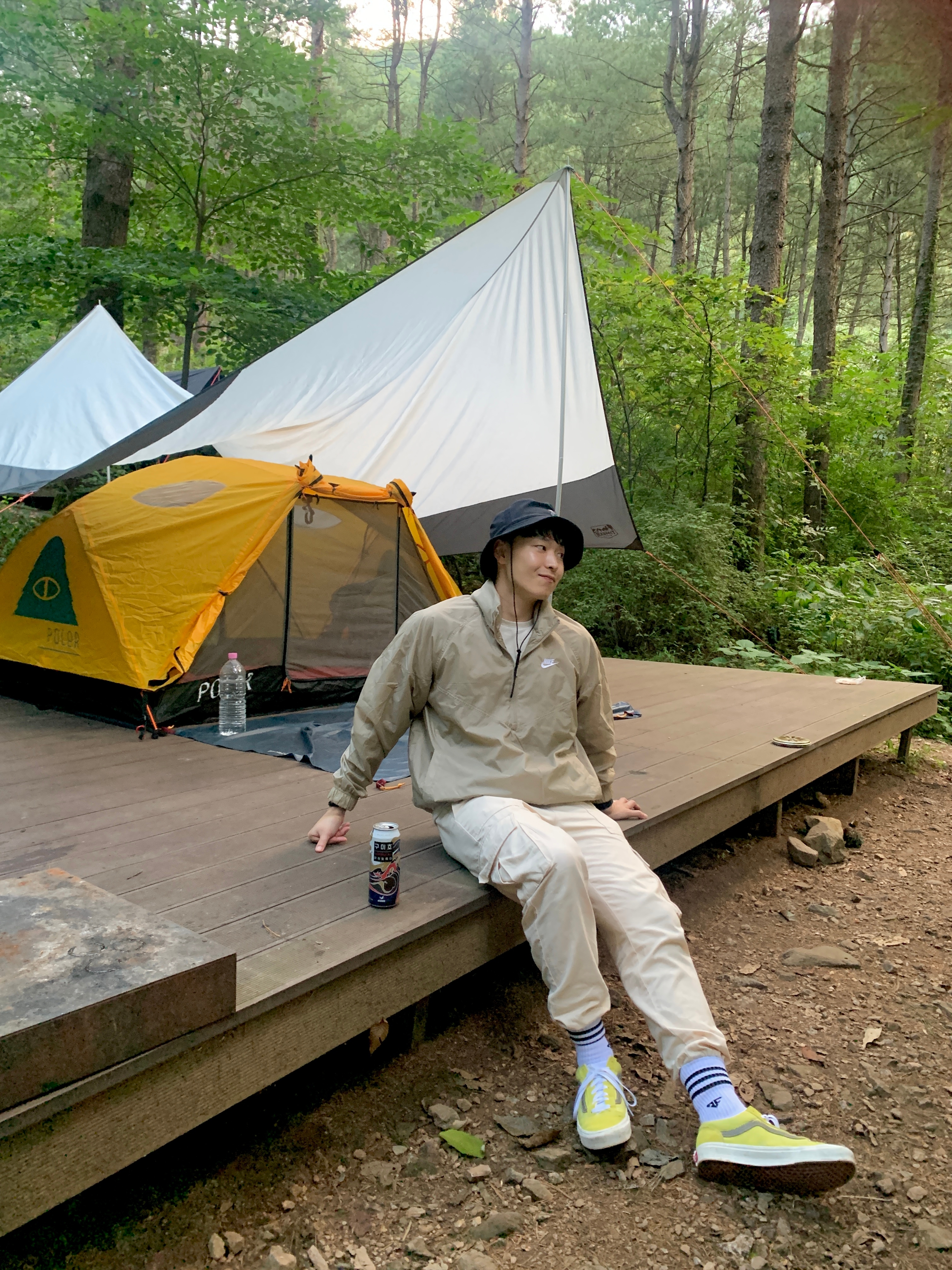 Vans Style 36 Suede Canvas Green Sheen, Nike ACG 36 Backpack Black 착용 스타일 - 1