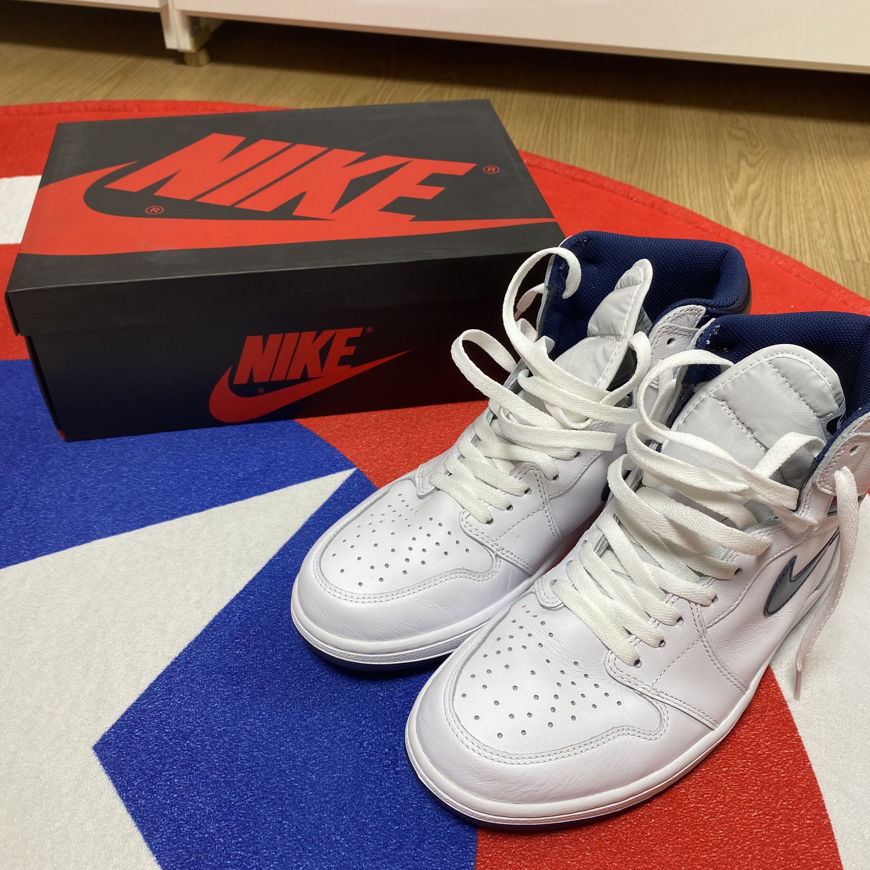 Jordan 1 Retro Metallic Navy 2016, Kenzo Boke Flower Sweatshirt Pearl Grey 착용 스타일 - 5