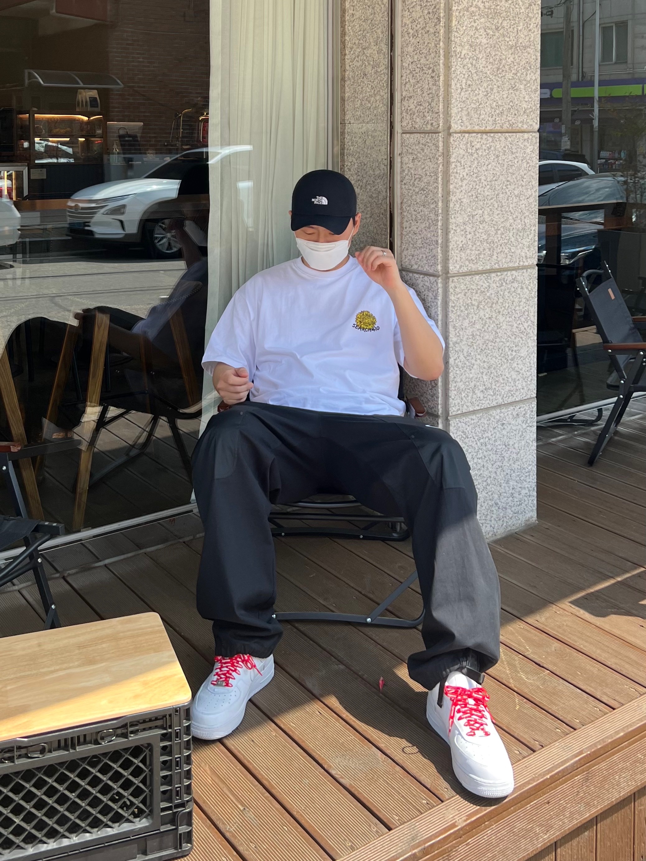 Nike x Supreme Air Force 1 Low White 착용 스타일