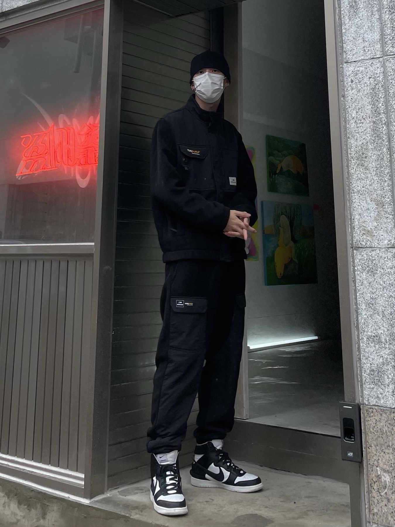 Nike x Ambush Dunk High Black 착용 스타일