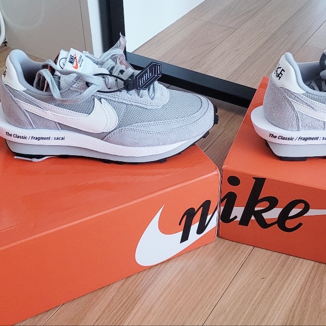Nike x Sacai x Fragment LDWaffle Light Smoke Grey 착용 스타일