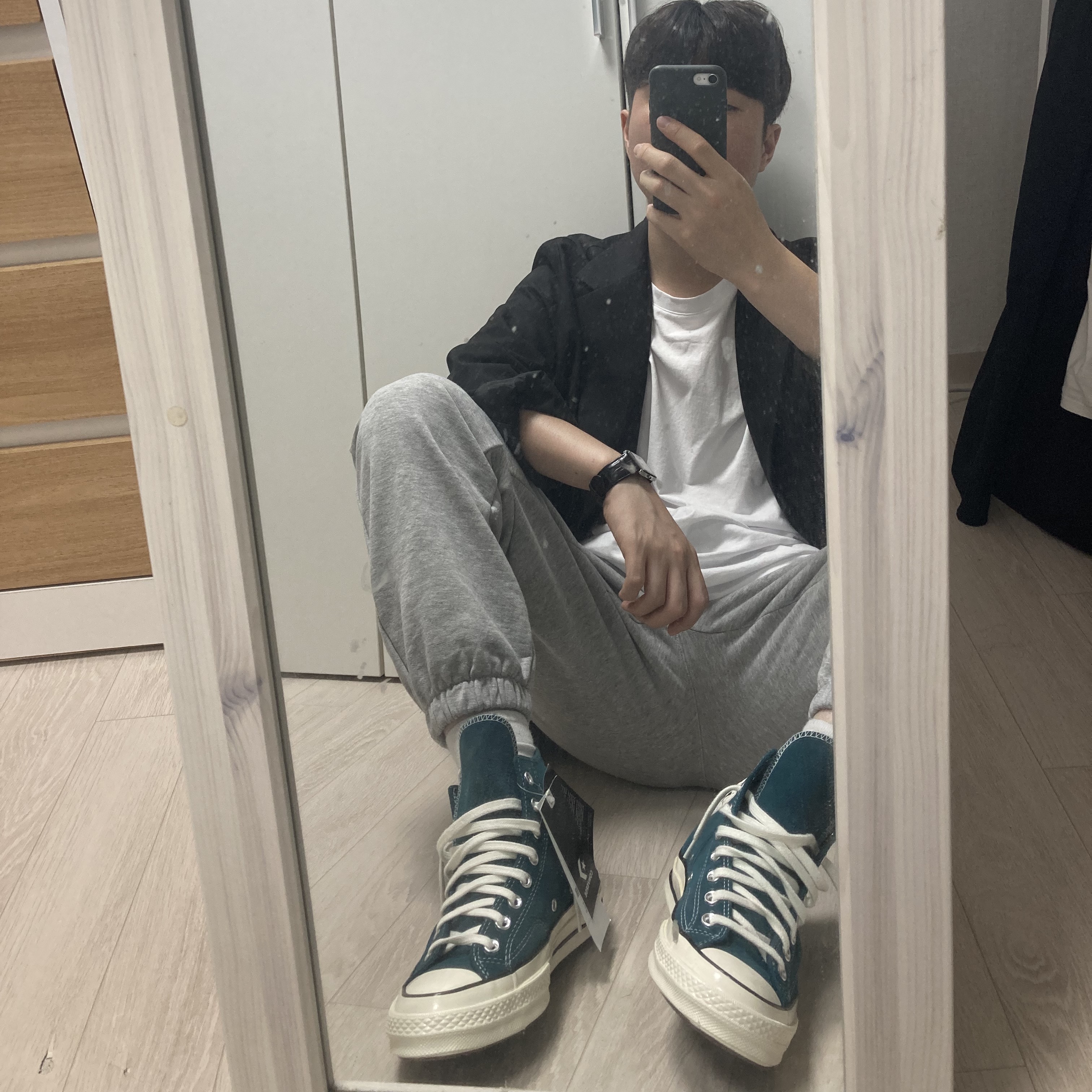 Converse Chuck 70 High Midnight Clover 착용 스타일