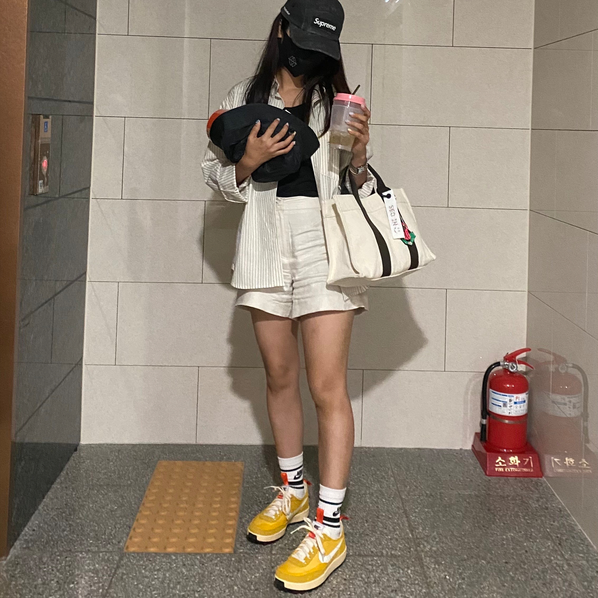 Nike x Tom Sachs General Purpose Shoe Archive, Supreme Coated Cordura Camp Cap Black - 22SS 착용 스타일 - 2