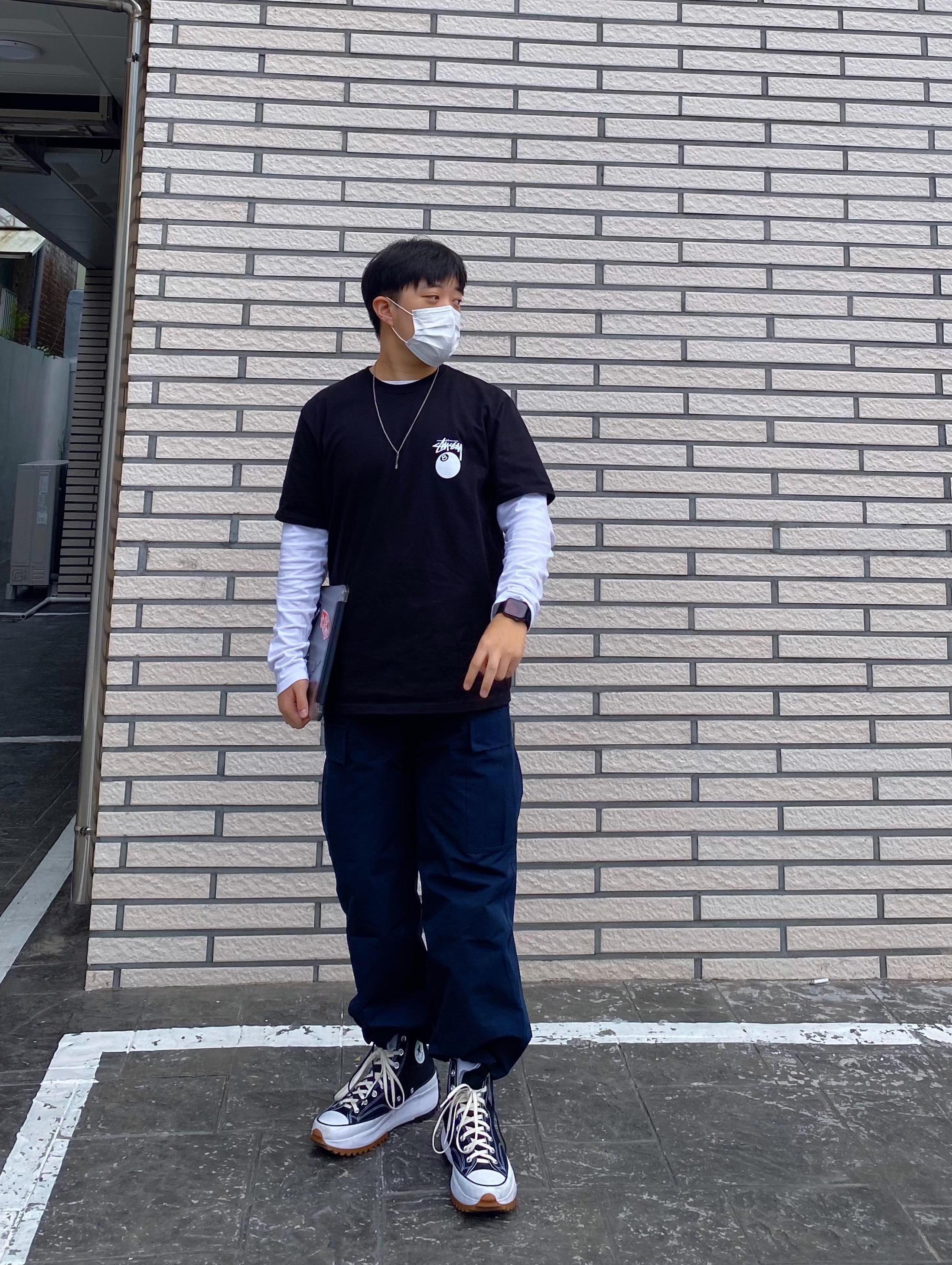Apple iPad Air 4th Gen Wifi 64GB Space Gray (Korean Ver.), Stussy Billiards T-Shirt Black 착용 스타일 - 1