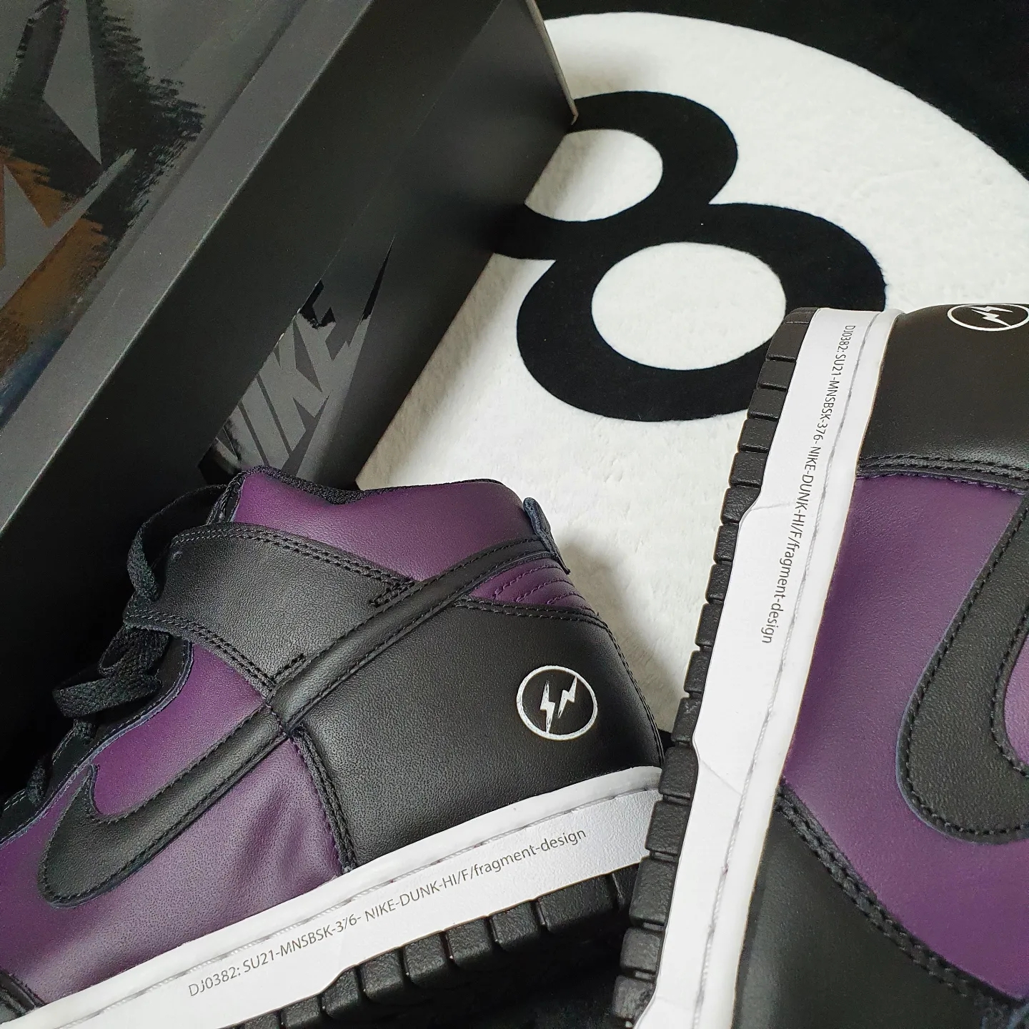 Nike x Fragment Dunk High Black 착용 스타일 - 3