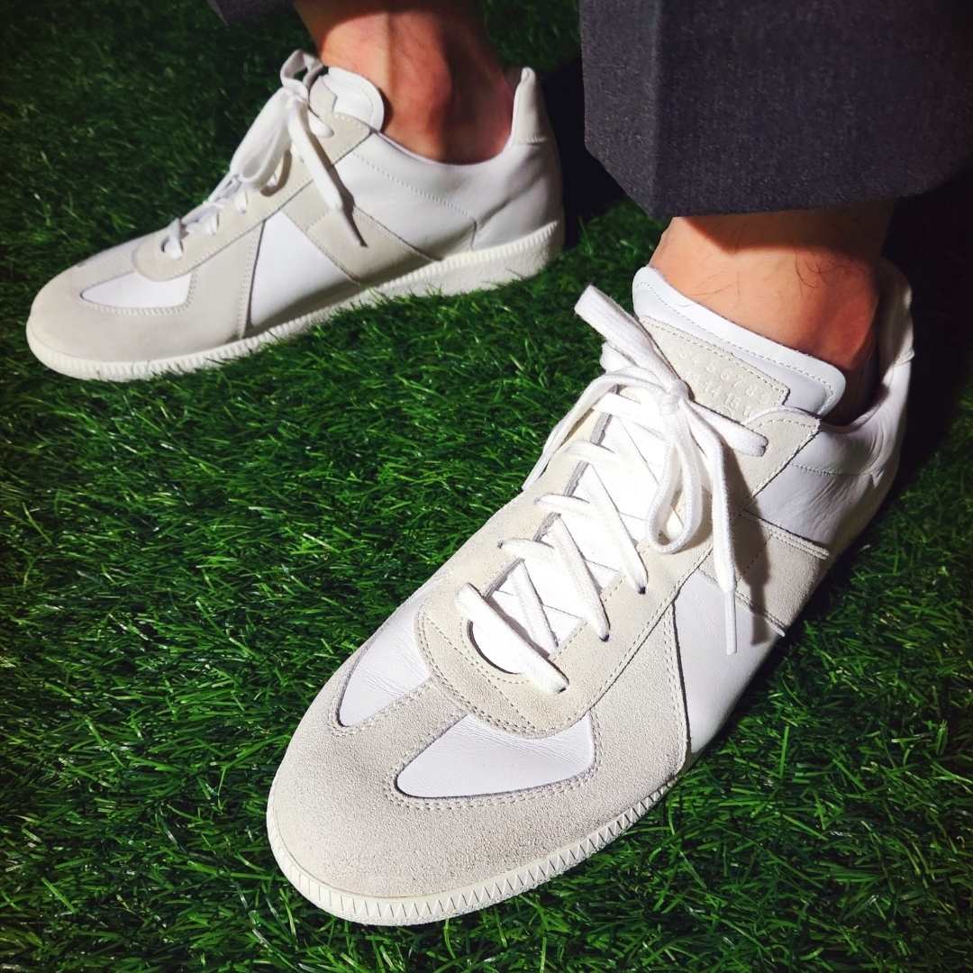Maison Margiela Calfskin Replica Sneakers White 착용 스타일 - 5