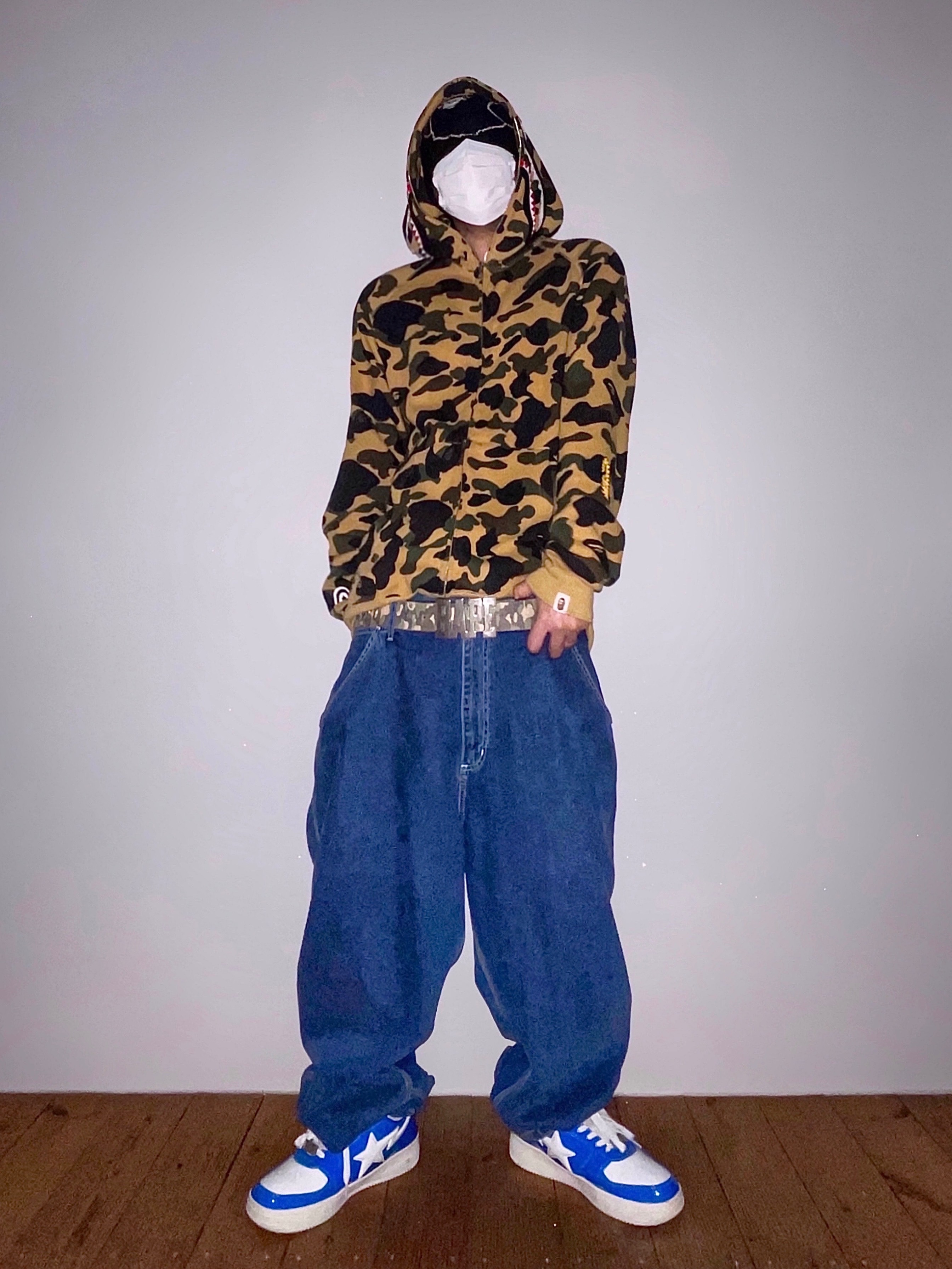 BAPE Bape Sta Low Color Block Shark Blue 착용 스타일
