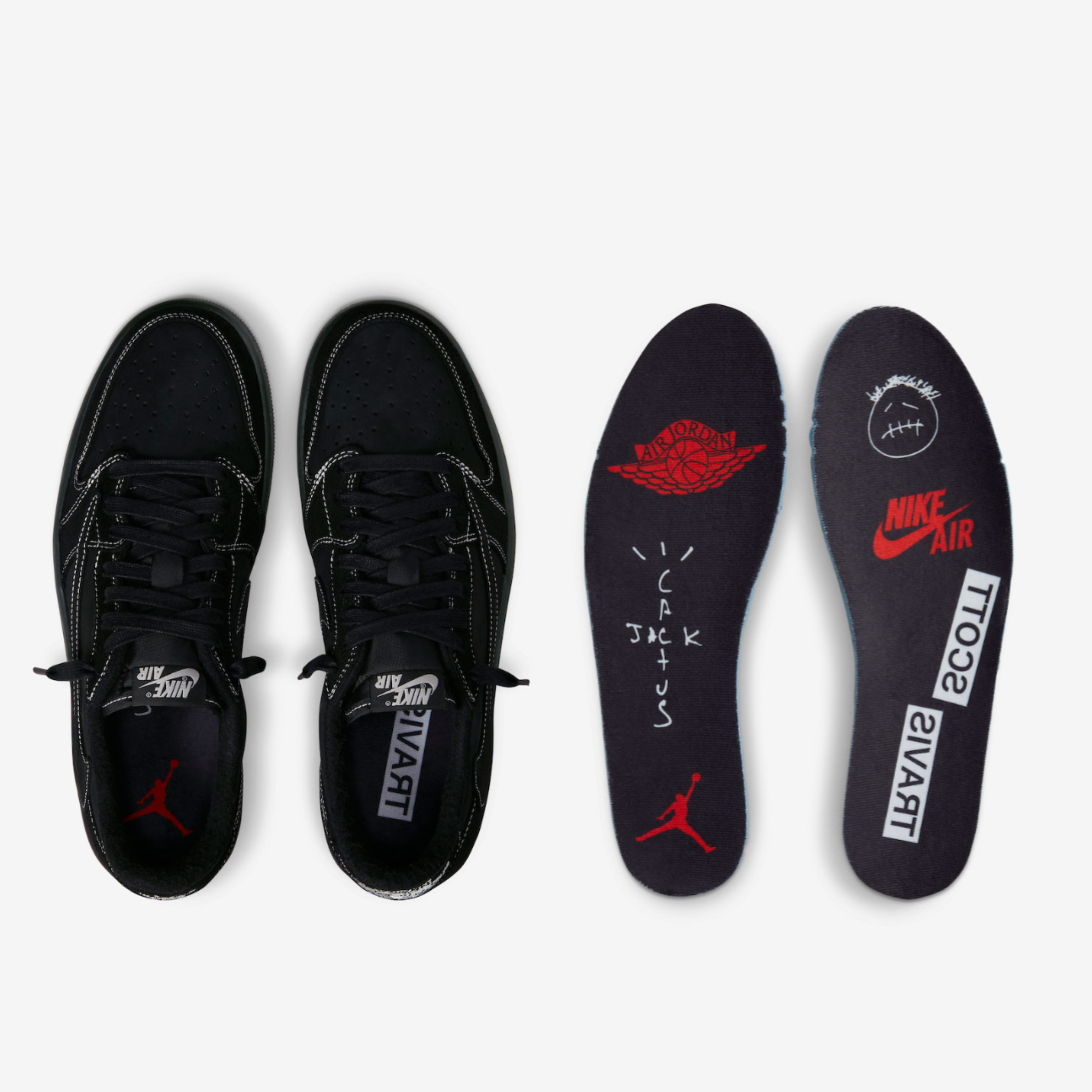 Jordan 1 x Travis Scott Retro Low OG SP Black Phantom 착용 스타일 - 4