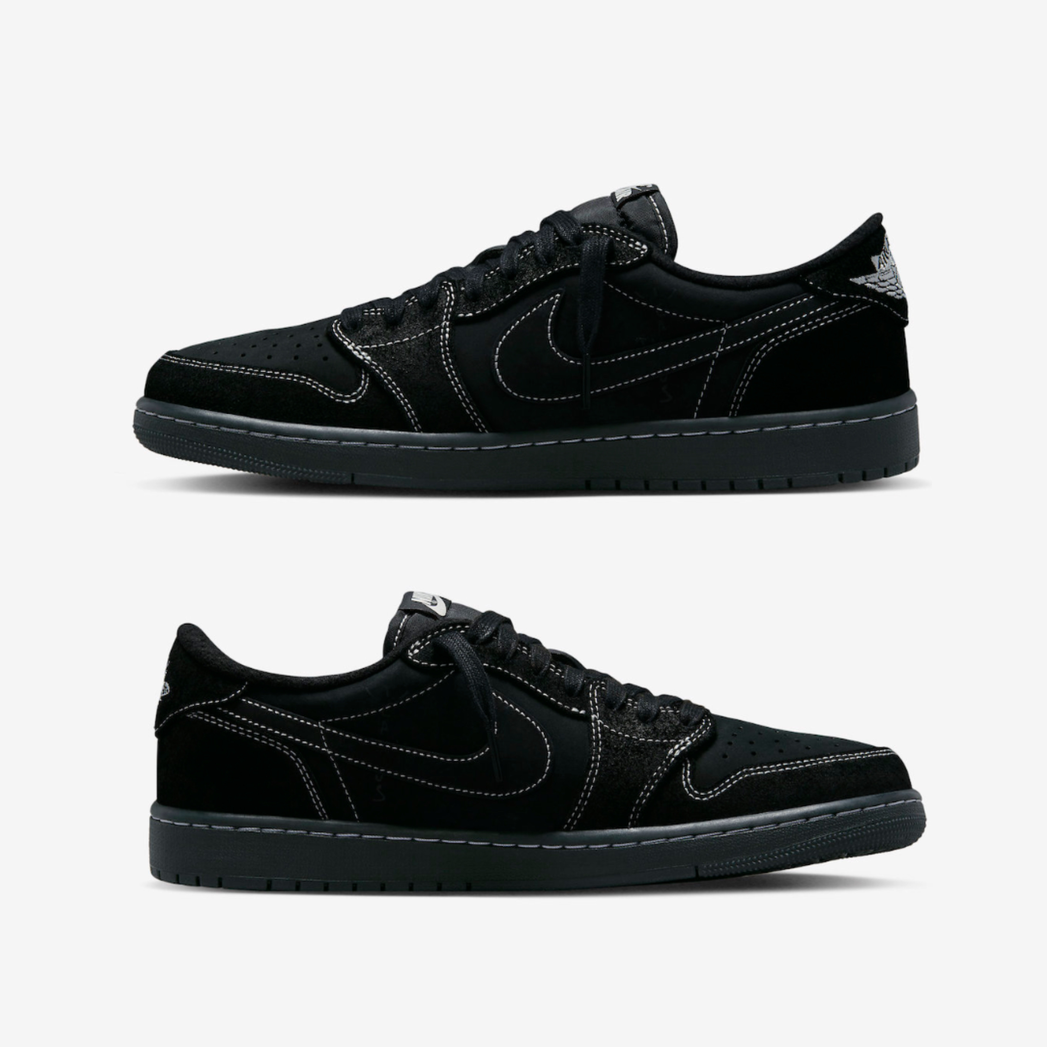 Jordan 1 x Travis Scott Retro Low OG SP Black Phantom 착용 스타일 - 3