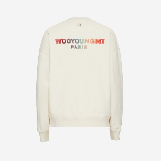 Wooyoungmi Cotton Fuzzy Back Logo Sweatshirt Ivory - 22FW