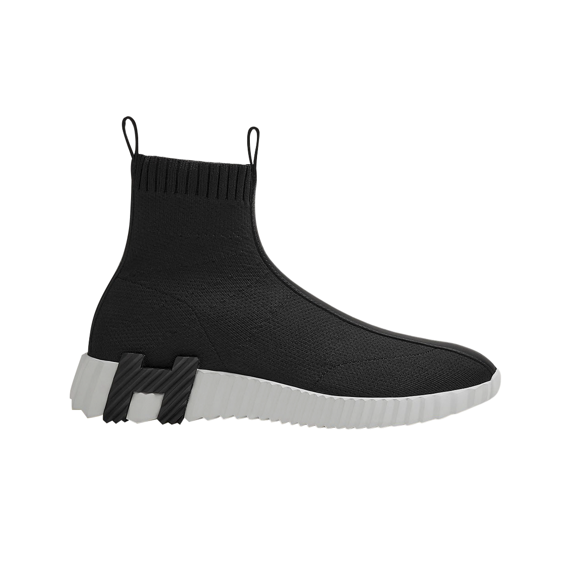 (W) 에르메스 펀 스니커즈 니트 카프스킨 & 누아((W) Hermes Fun Sneakers Knit Calfskin & Noir) - 1